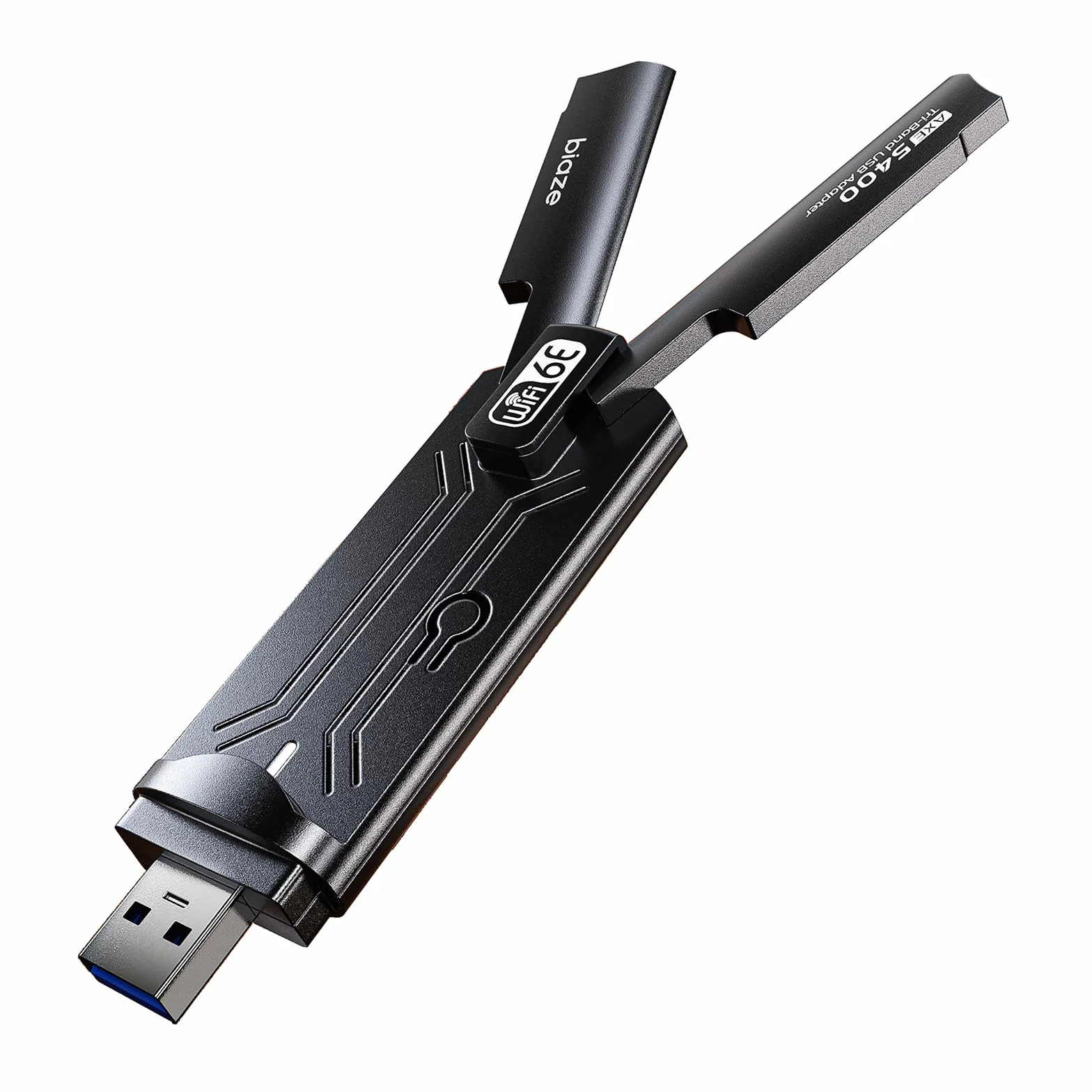 Bezprzewodowy adapter WiFi 6E 5400 Mbit/s USB 3.0 – dwupasmowy adapter do gier WiFi do komputera i laptopa, karta sieciowa Plug-and-Play-WiFi 6E z zewnętrzną anteną (WiFi6E 5400 Mbit/s)
