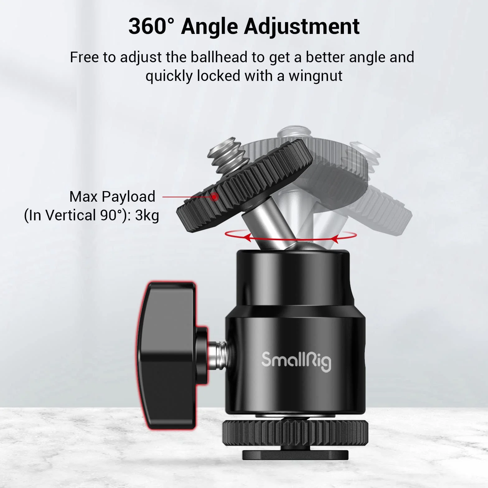 SMALLRIG Mini Ball Head głowica kulowa 2 szt. z adapterem zimnej stopki do monitora DSLR Gopro - 2059