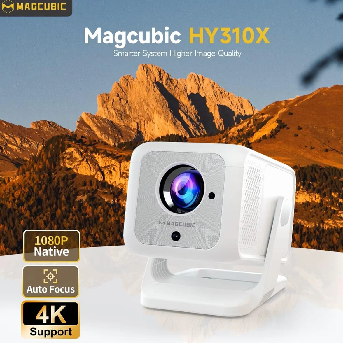 Mini projektor HY310X 4K Full HD 1080p 420ANSI Android 14, automatyczne ustawianie ostrości, korekcja keystone, do zewnętrznego projektora kinowego