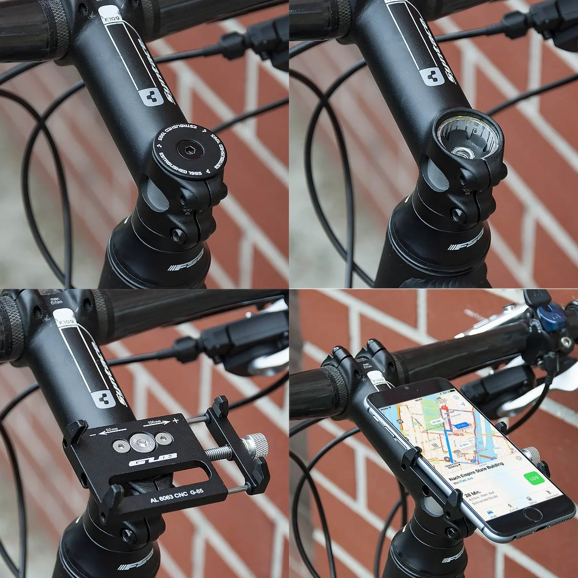 GUB Uniwersalny uchwyt do roweru rowerowego do telefonu komórkowego, smartfona, nawigacji satelitarnej itp.