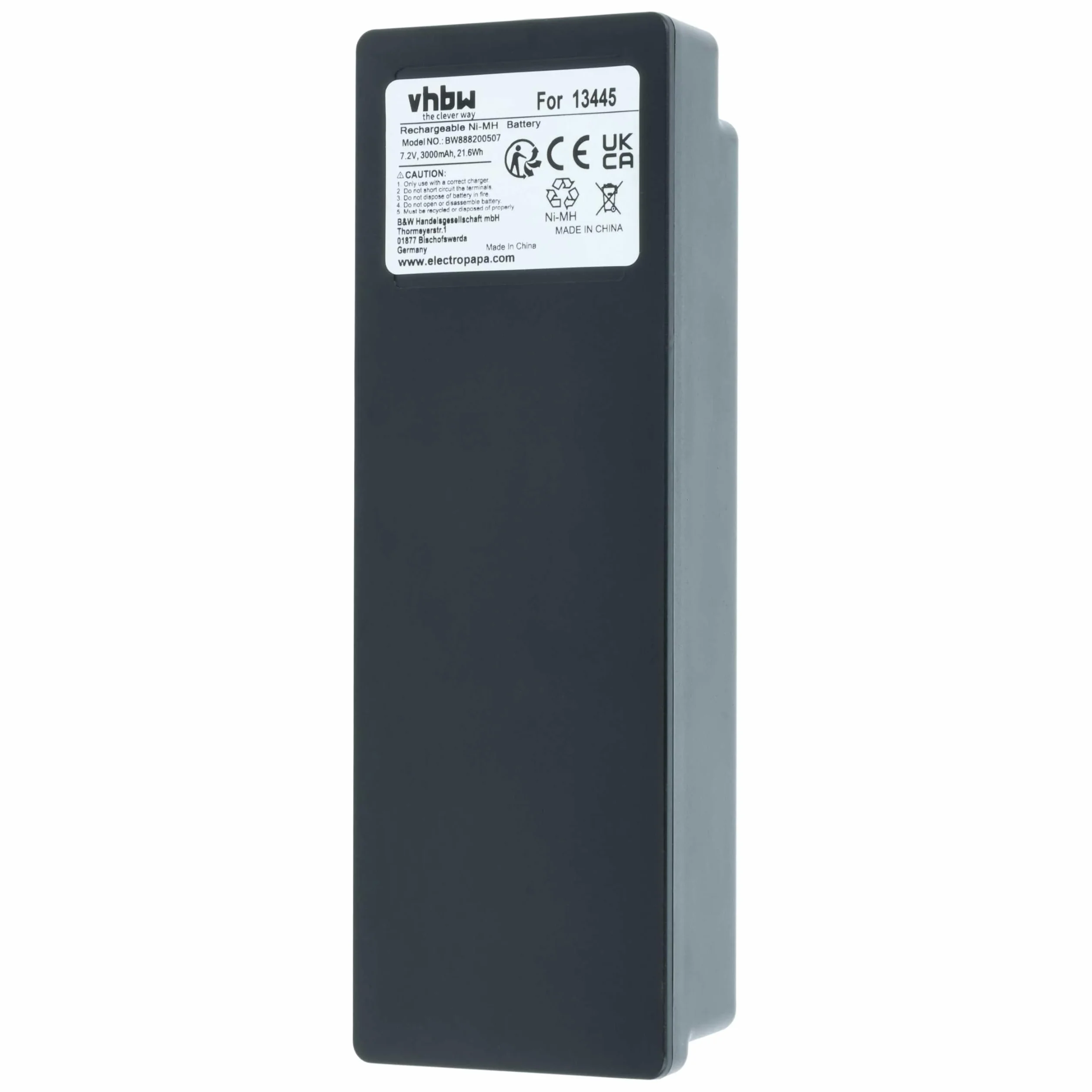 vhbw Bateria zamienna do Palfinger Scanreco 708031757, IM6024, RSC7220 do przemysłowego pilota zdalnego sterowania (3000 mAh, 7,2 V, NiMH) - czarny