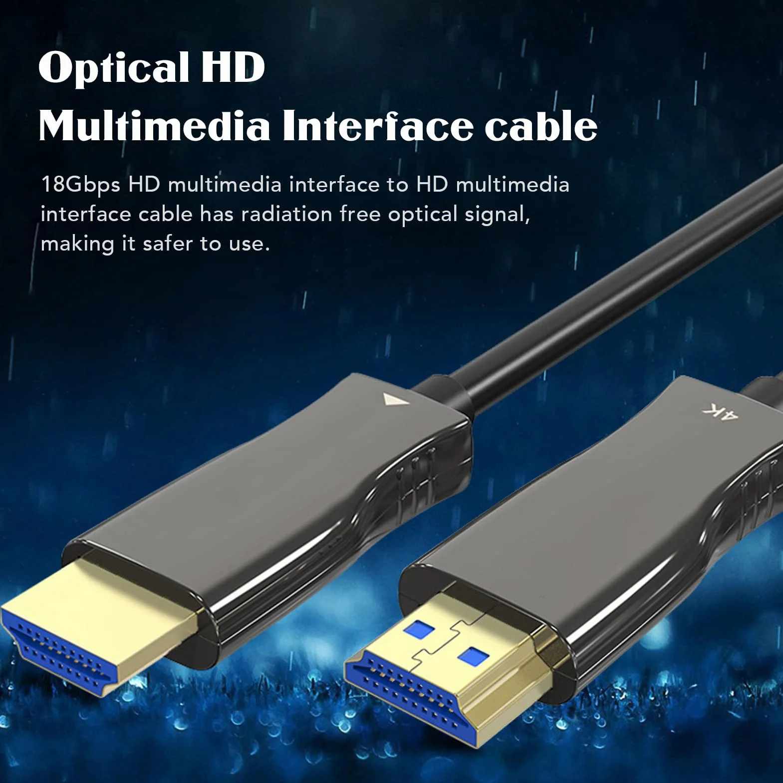Qcwwy Kabel Interfejsu Multimedialnego 4K HD 2.1, Duża prędkość 18 Gb/s, Kabel Optyczny do Kontrolerów Gier, do Projektora (25 m / 82 stopy)