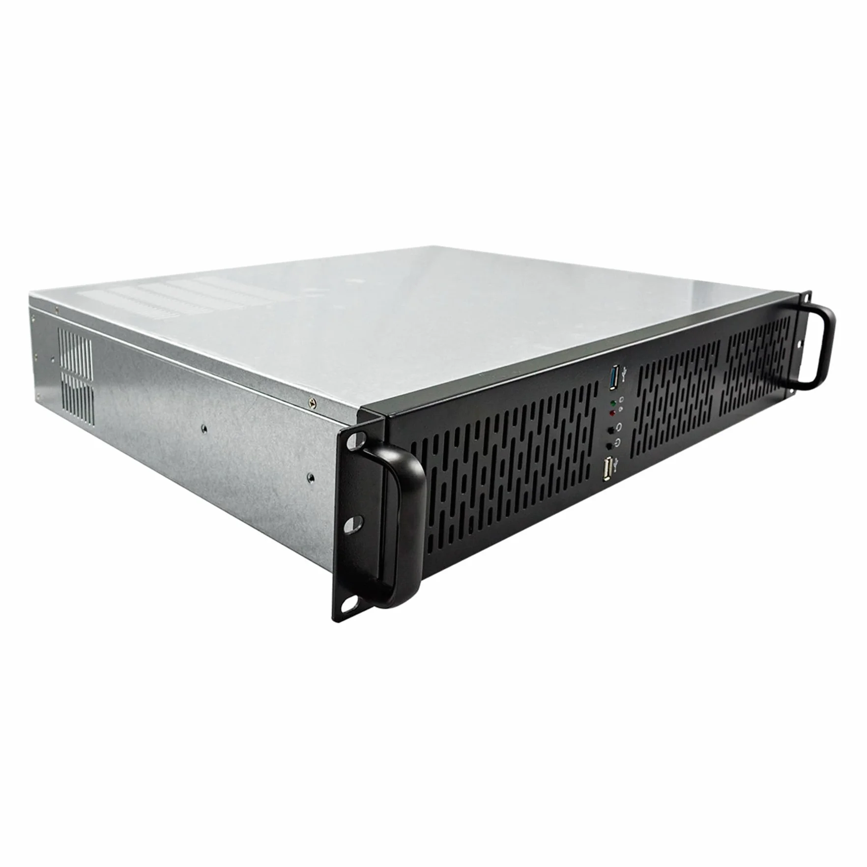 Unykach Obudowa Rack 2129 19" 2U - Silver/Black 1*USB 3.0 + 1*USB 2.0