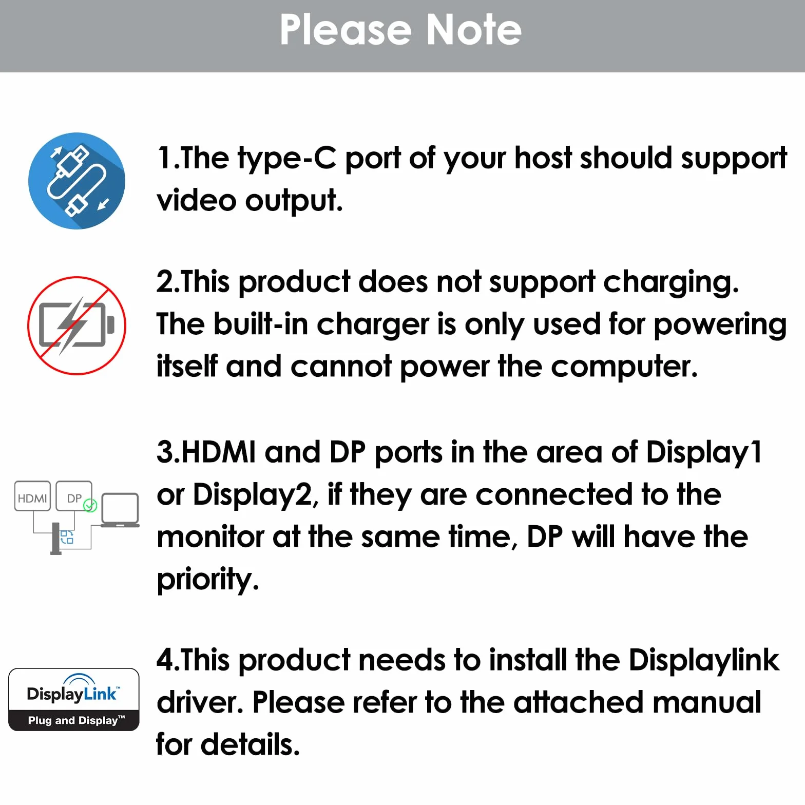 Stacja dokująca DisplayLink, uniwersalna stacja dokująca WAVLINK USB-C z 2 × HDMI i DP, Gigabit Ethernet, 6 × USB 3.0, audio, mikrofon, kompatybilna z Mac OS i Windows