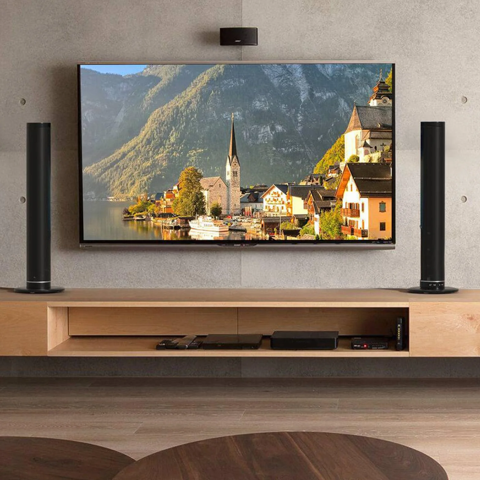 Tangxi Głośnik Telewizora, Głośnik Stereofoniczny Dźwięk Przestrzenny Bluetooth 3D o Mocy 100 W, 3 Tryby EQ Odłączany z Efektem Basowym 2 W 1 do Kina Domowego (wtyczka UE)