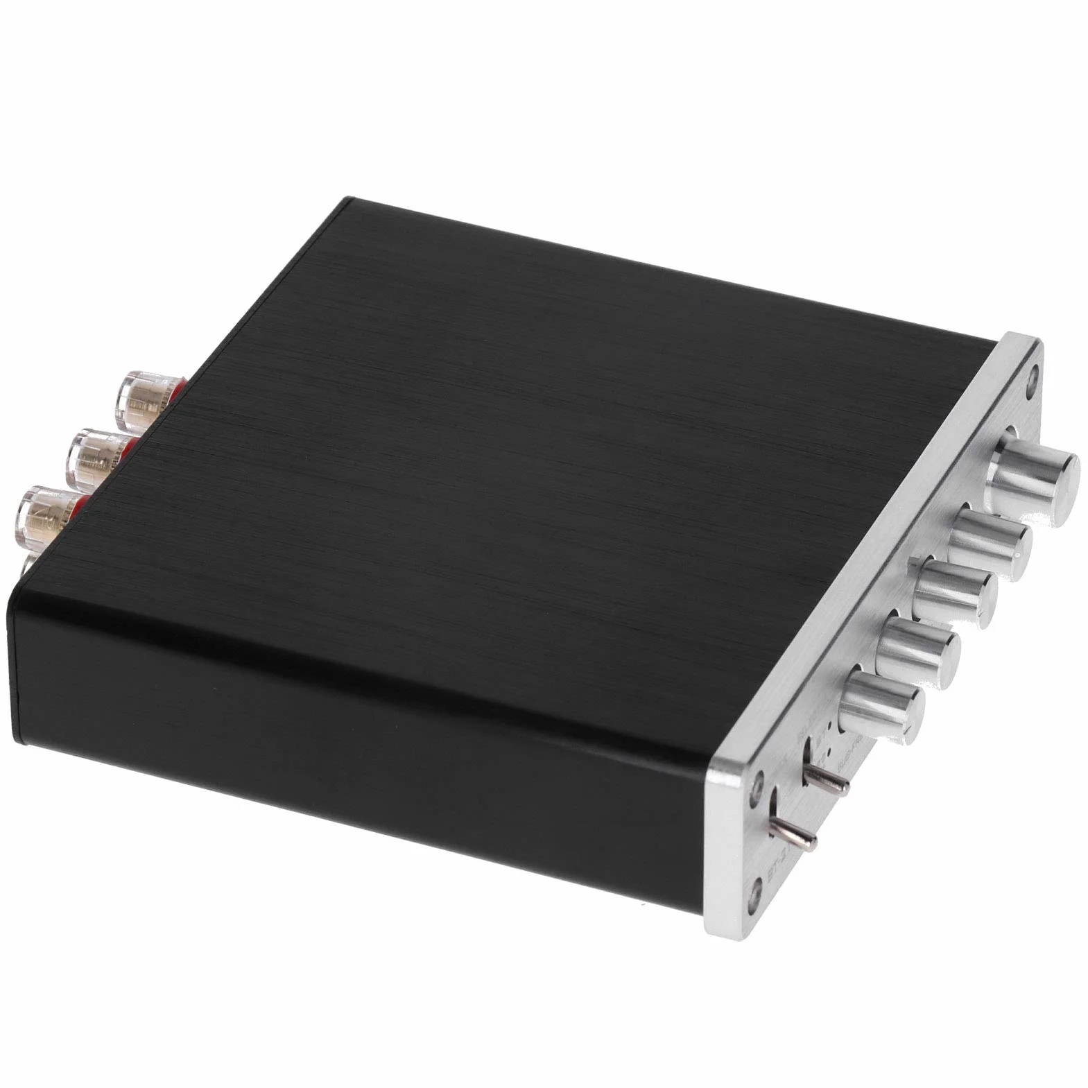 FTVOGUE Wzmacniacz Cyfrowy Wzmacniacz Audio Stereo ze Stopu Aluminium 100 W DC 12 V do 24 V 20 Hz do 20 KHz 4 8 Omów z anteną Domowego Systemu Odtwarzaczy Muzycznych