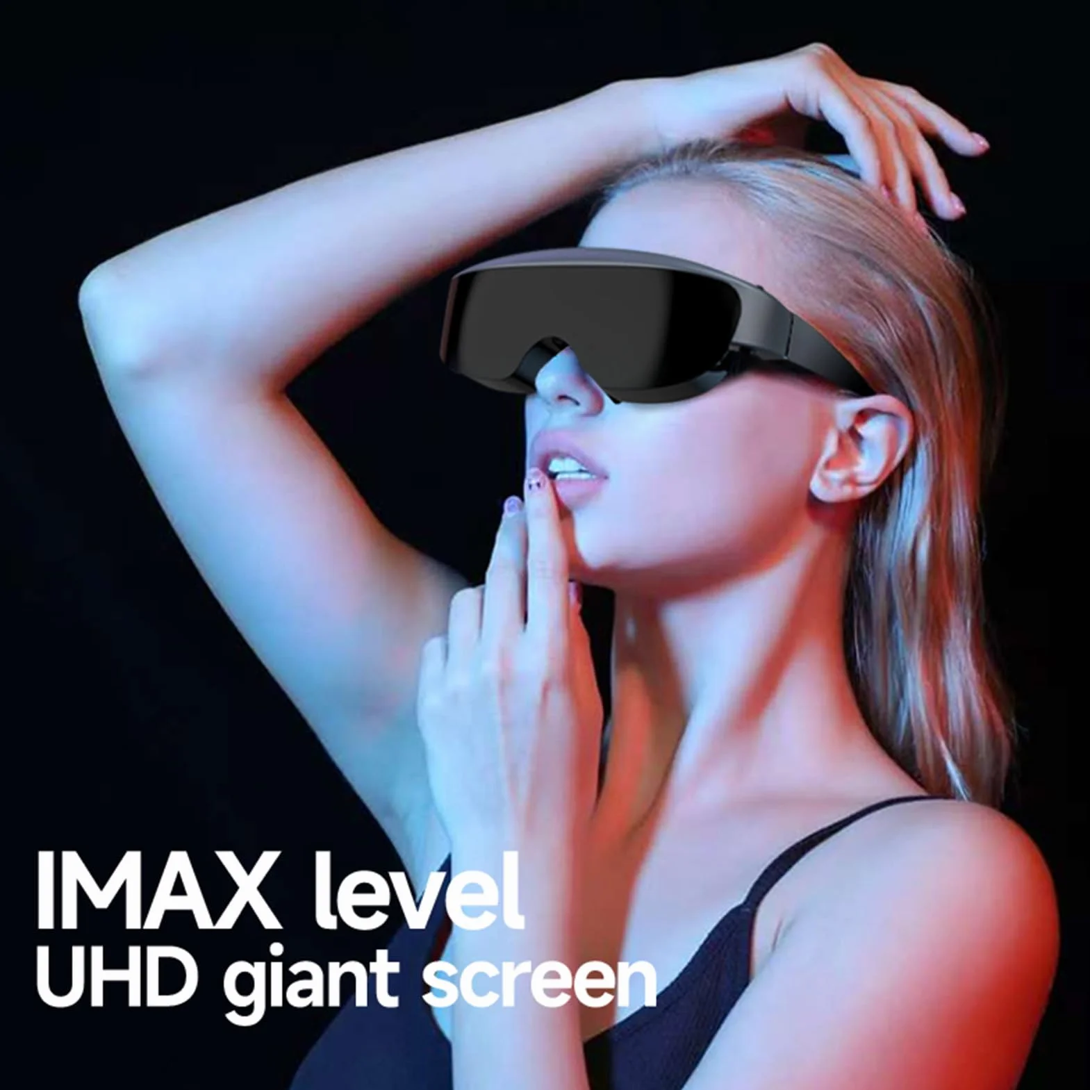 Inteligentne okulary AI Smart Glasses, ekran HD 400 cali regulacja krótkowzroczności 0 do 600° do smartfonów