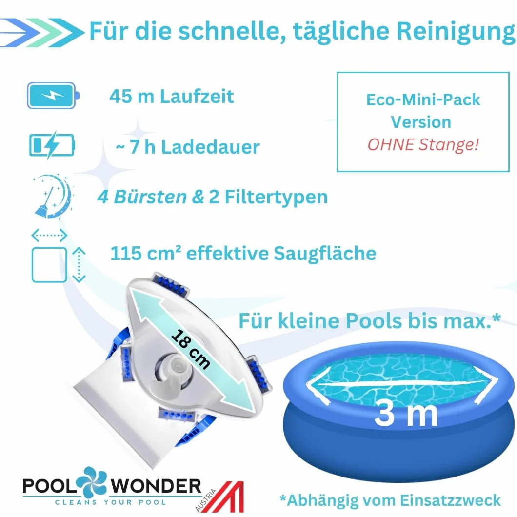 Poolwonder Cleverix akumulatorowy odkurzacz basenowy zestaw bez drążka
