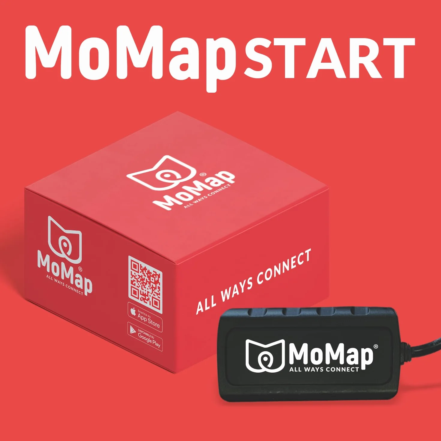 MoMap Start 4G - GPS Tracker do samochodów i motocykli, automatyczne blokowanie rozruchu po 30 sekundach, monitorowanie stanu baterii, 100% włoska aplikacja i obsługa klienta w 100% włoski