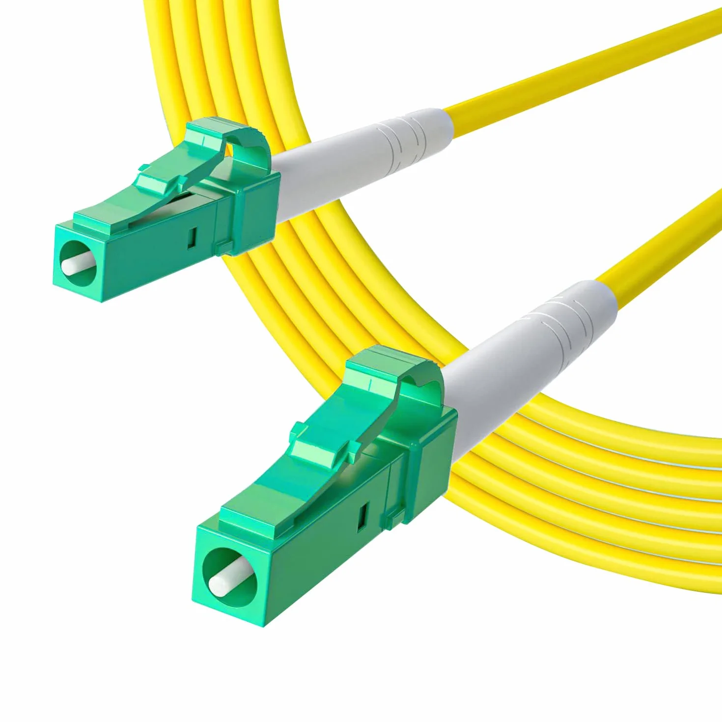 10Gtek LC/APC do LC/APC Simplex OS2 Single-Mode kabel optyczny 1,5 m, FTTH LWL kabel krosowy Fiber Patch Cord, 9/125μm LSZH