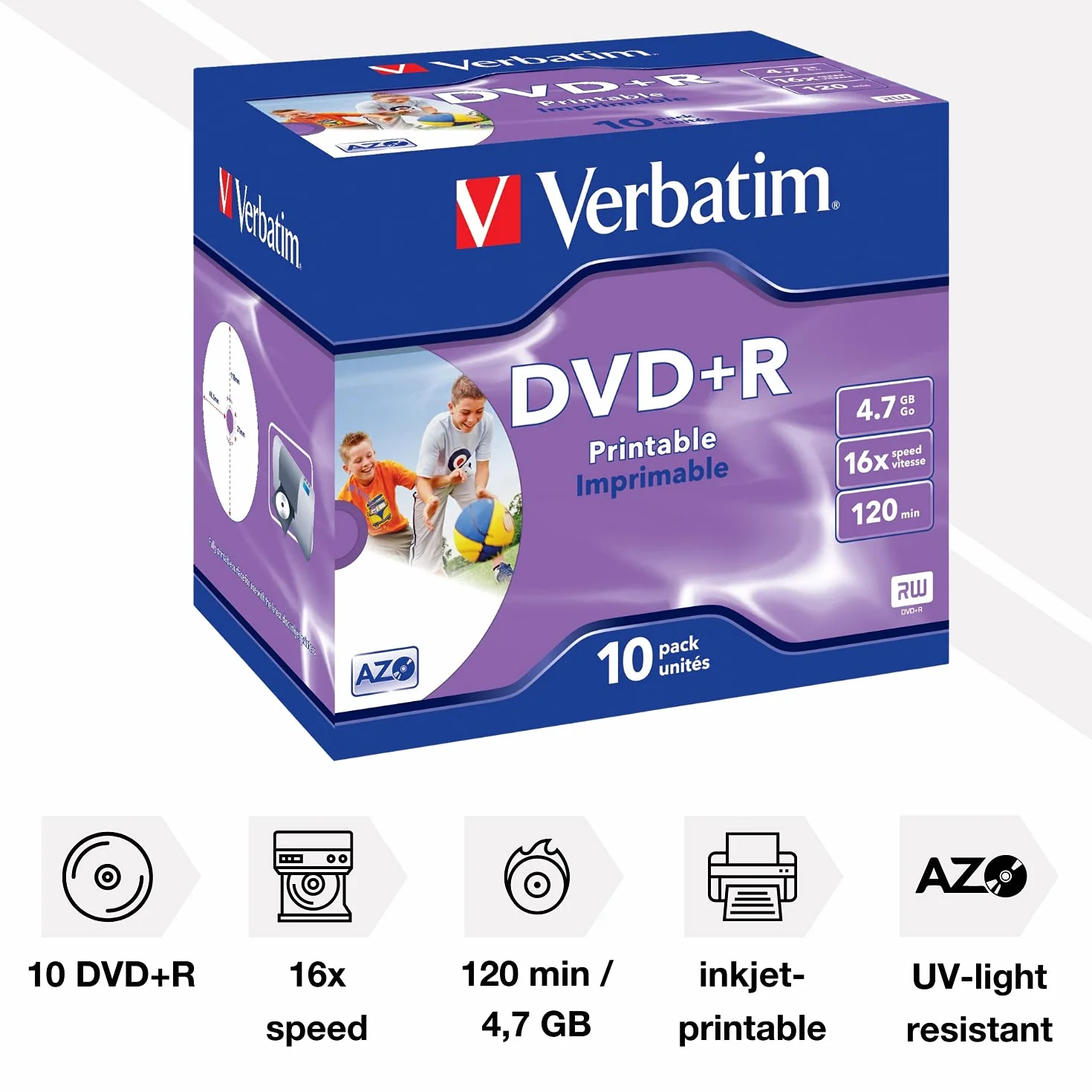 Verbatim 43508 16x płyta DVD do zadrukowania opakowanie 10 szt.