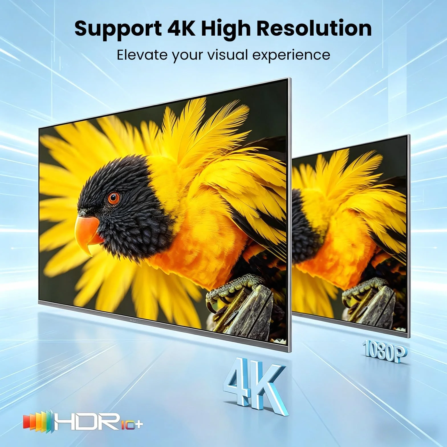 Rozdzielacz 4K HDMI 1 w 4 out, jednocześnie HDMI Splitter 4 monitory, lustrzany rozdzielacz HDMI 1 w 4 out, obsługuje 4K UHD HDCP1.4 3D 1080P Full HD transmisja długodystansowa z zasilaczem DC