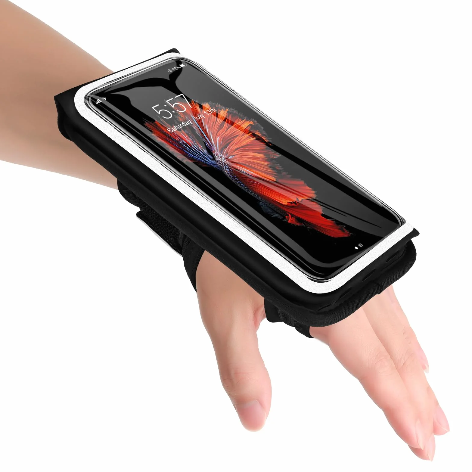Guzack Uchwyt na telefon do biegania 2 w 1 odporny na pot cykl siłownia sportowa opaska na ramię przedramię uchwyt na nadgarstek etui do biegania dla iPhone 16/15/14/13/11 Pro Max Samsung telefon