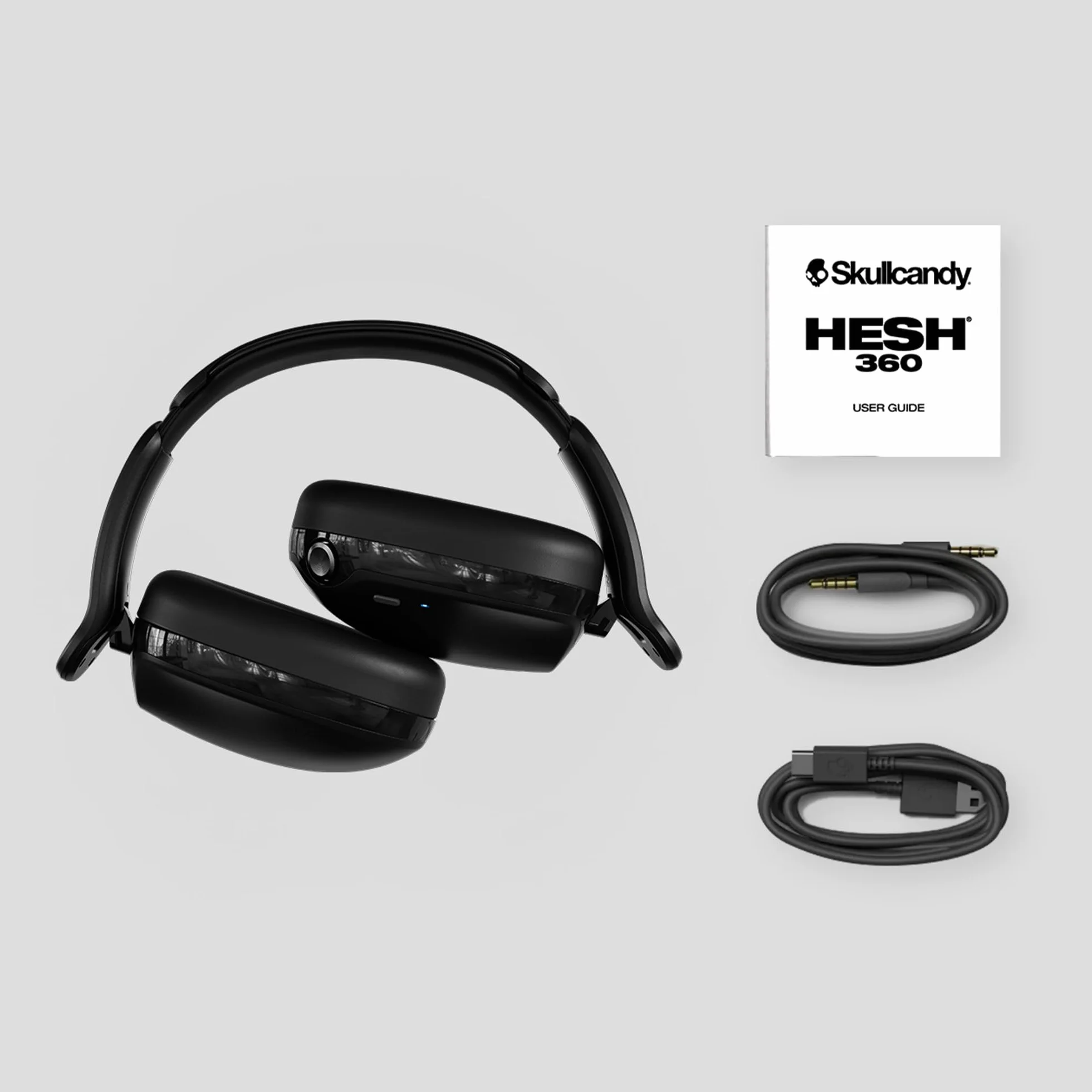 Skullcandy Hesh 360 – bezprzewodowe słuchawki nauszne Bluetooth, do 100 godzin słuchania, konstrukcja wyciszająca hałas, składane na płasko, mikrofon, iPhone, Android - Kość