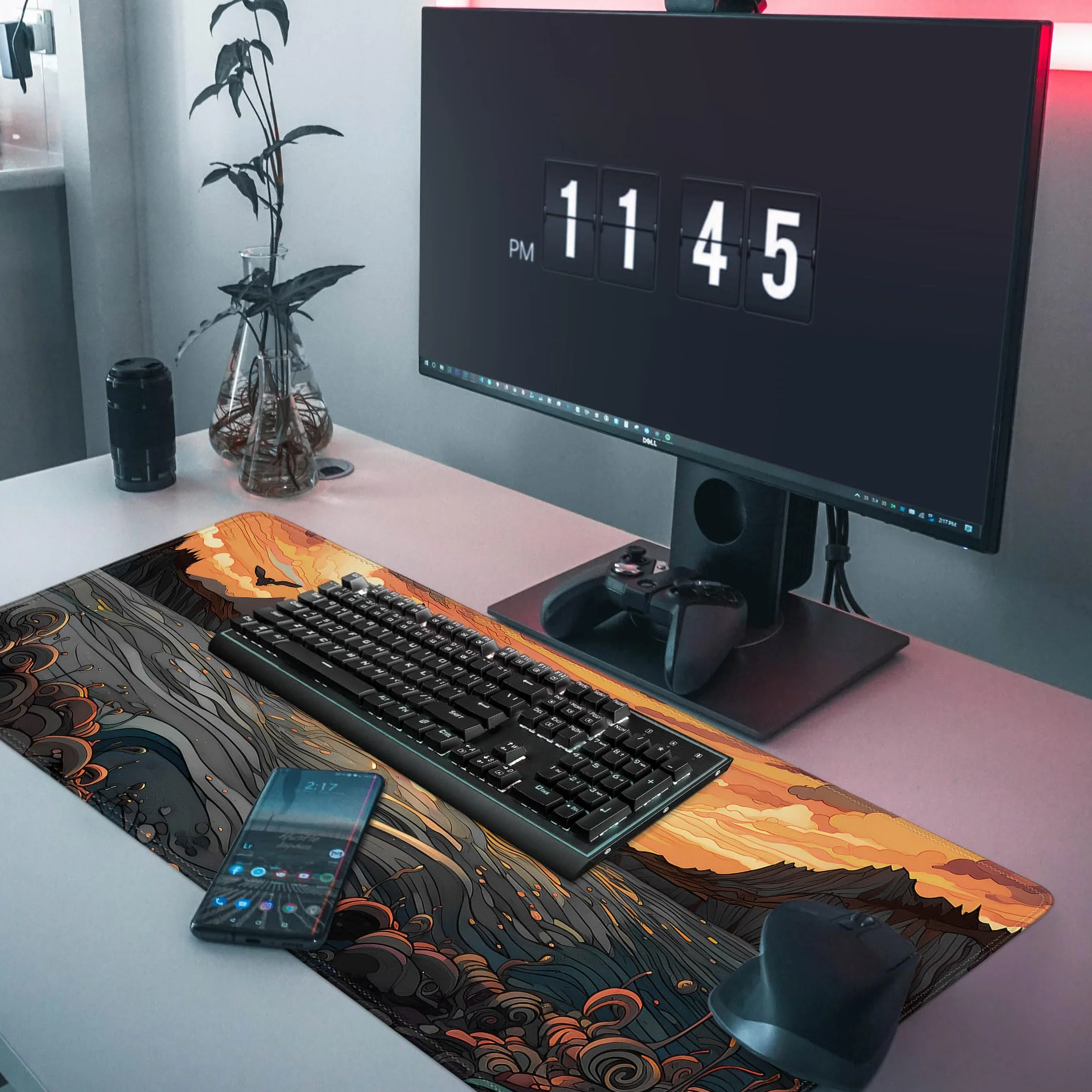Japońskie fale morskie, duża podkładka pod mysz do gier, anime, podkładka pod mysz do gier, podkładka na biurko, 80 x 30 cm, podkładka pod mysz na biurko, rozszerzona podkładka pod klawiaturę, XL