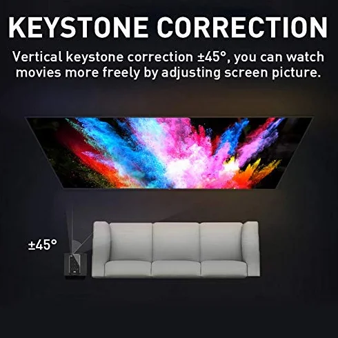 Mini projektor kieszonkowy, inteligentny projektor DLP Pico obsługuje wejście HD/dekodowanie 4K HD ze złączem HDMI USB/ekranem dotykowym/RC, do kina domowego, na rodzinne imprezy (Android 6.0) (ME)
