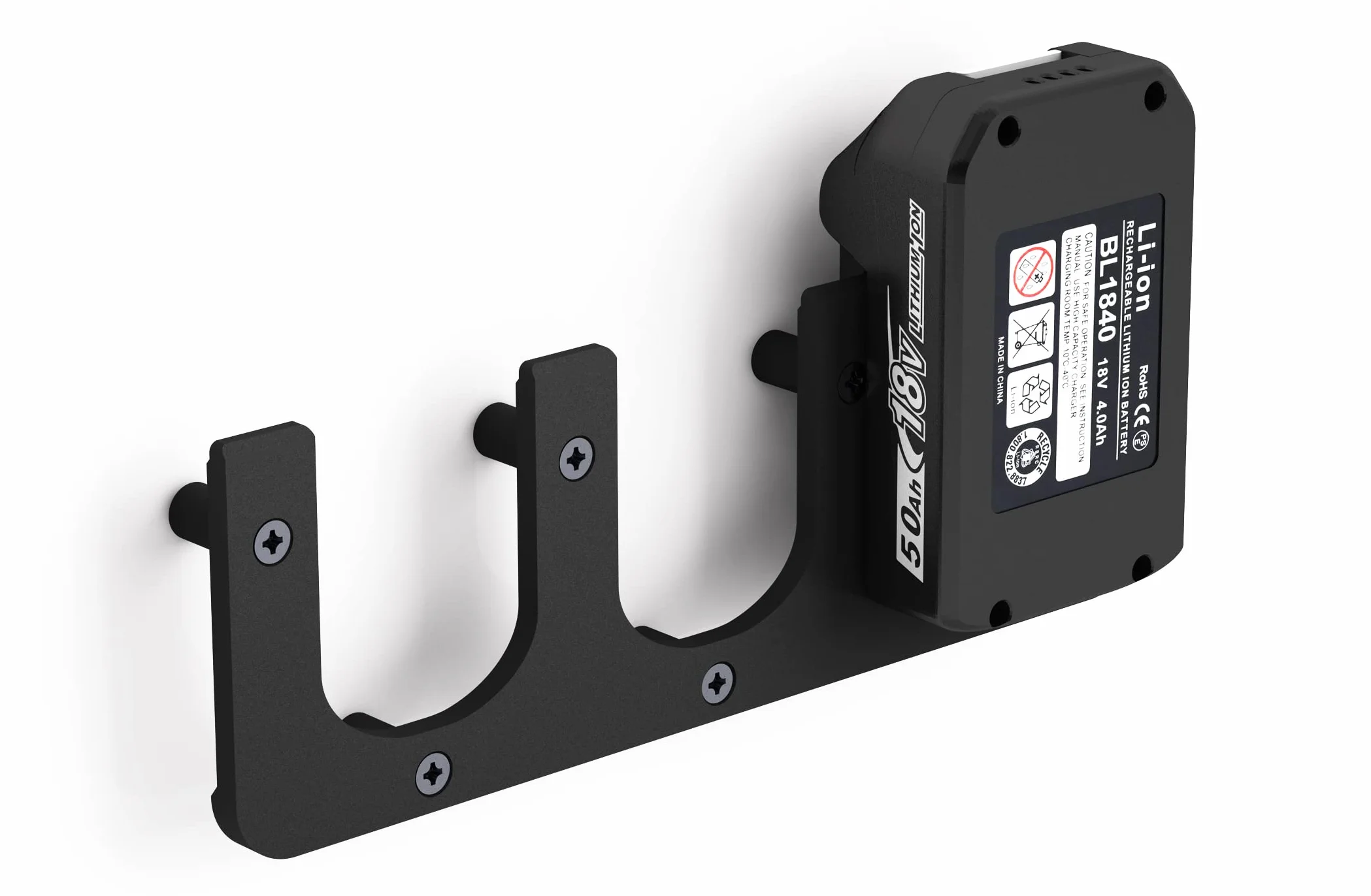 NewGround Designs Uchwyt ścienny na akumulator do Makita 18 V - 14,4 V - uchwyt na akumulator (3 baterie)