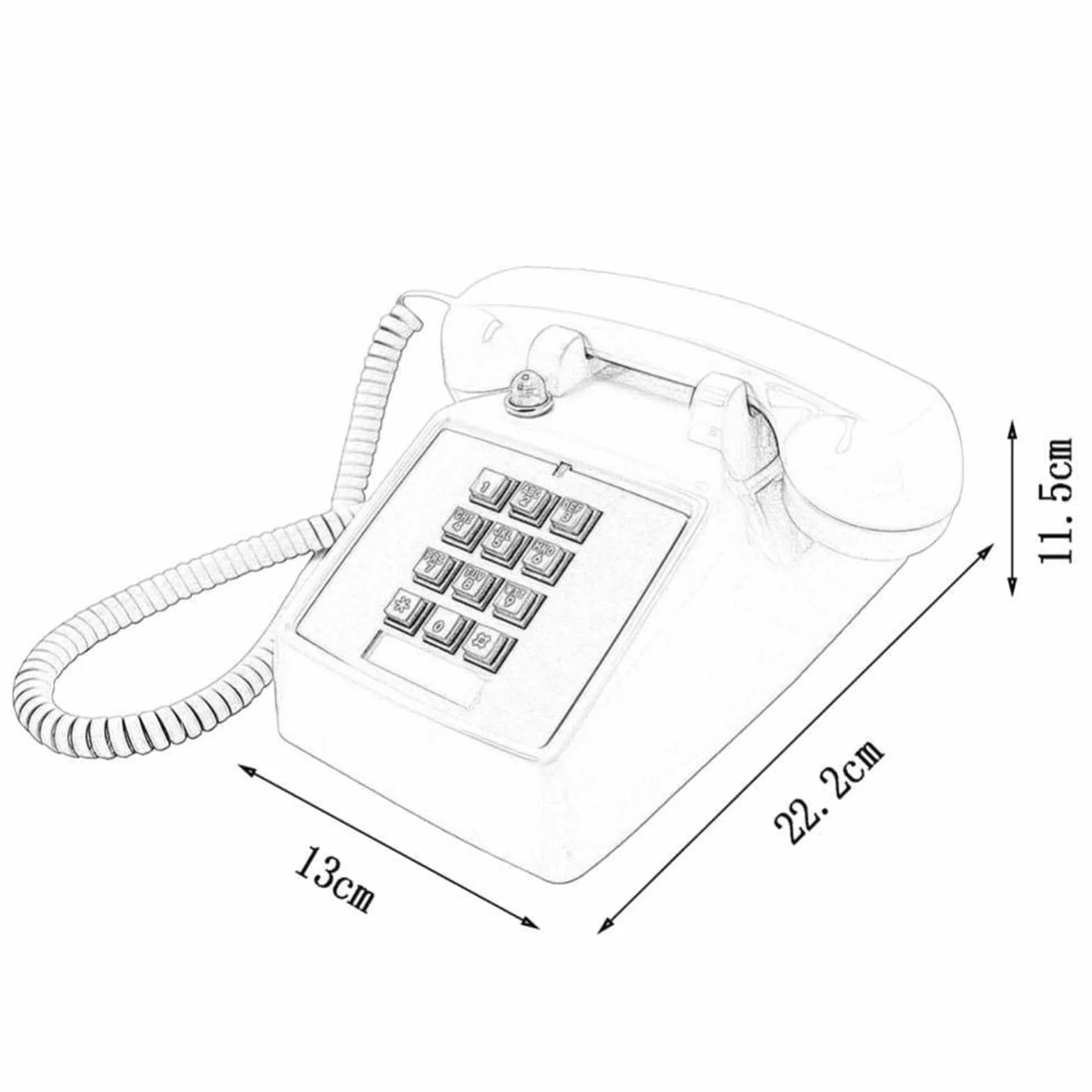 Przewodowy telefon stacjonarny w wieku szkolnym — telefony stacjonarne dla osób niedosłyszących dla osób starszych z jednym biurkiem,Red
