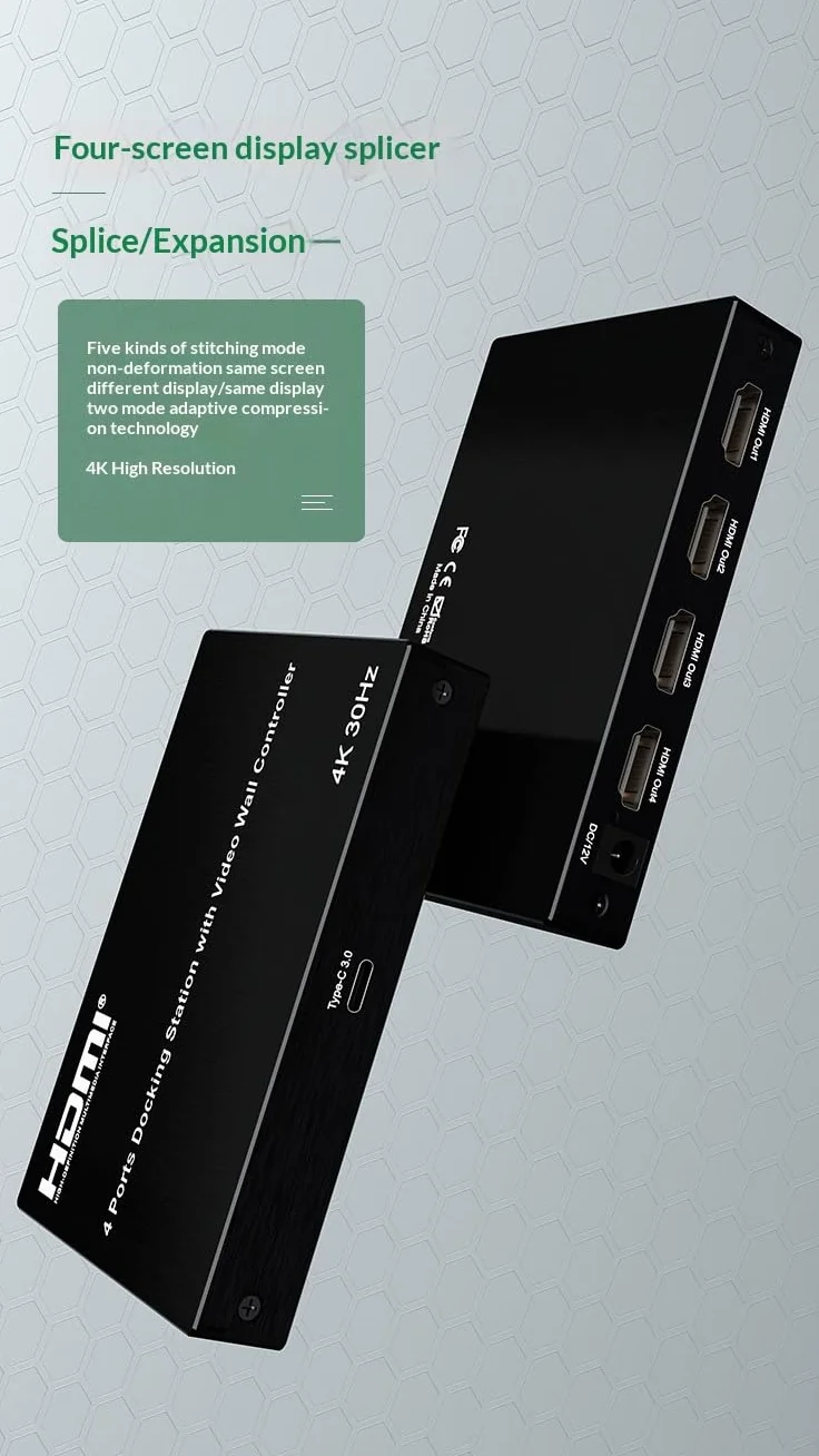 T-C stacja dokująca USB do 4 portów HDMI z kontrolerem ściany wideo