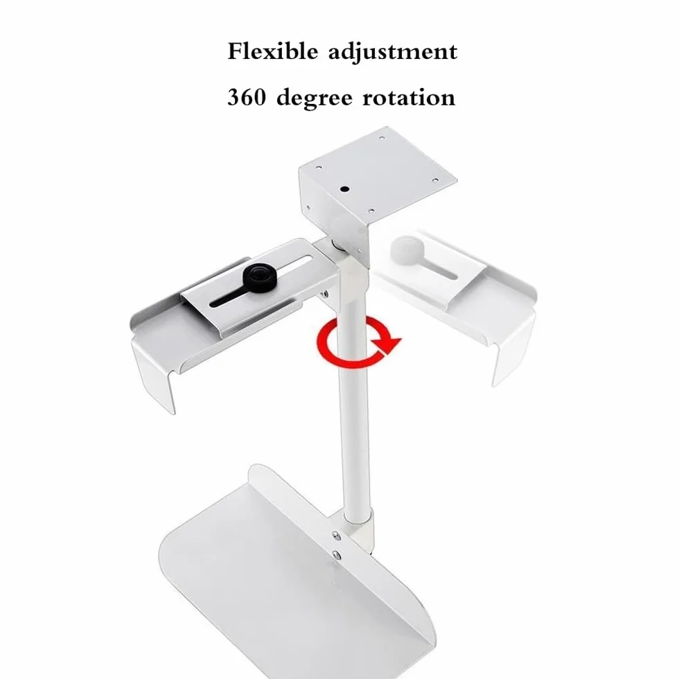 Stojak na PC do podłogi Uchwyt na procesor do montażu pod biurkiem na komputerze. Regulacja wysokości i szerokości 360°. Pasuje do większości wież na procesory (czarny/biały). Stojak na procesor(Biały