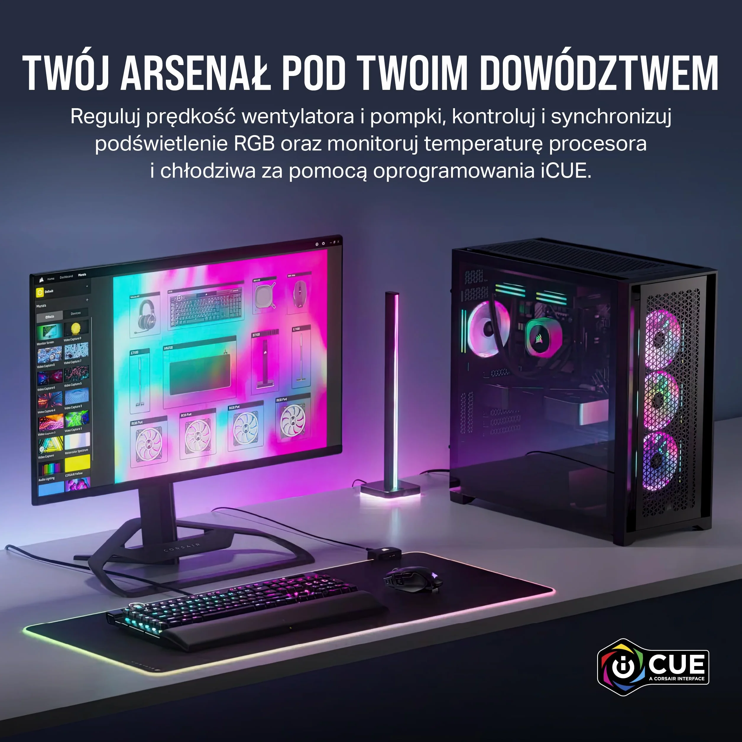 CORSAIR iCUE LINK Koncentrator Systemowy – Możliwość Podłączenia do 14 Urządzeń CORSAIR iCUE LINK – Porządek Dzięki Pozbyciu Się Niepotrzebnych Przewodów – Czarny