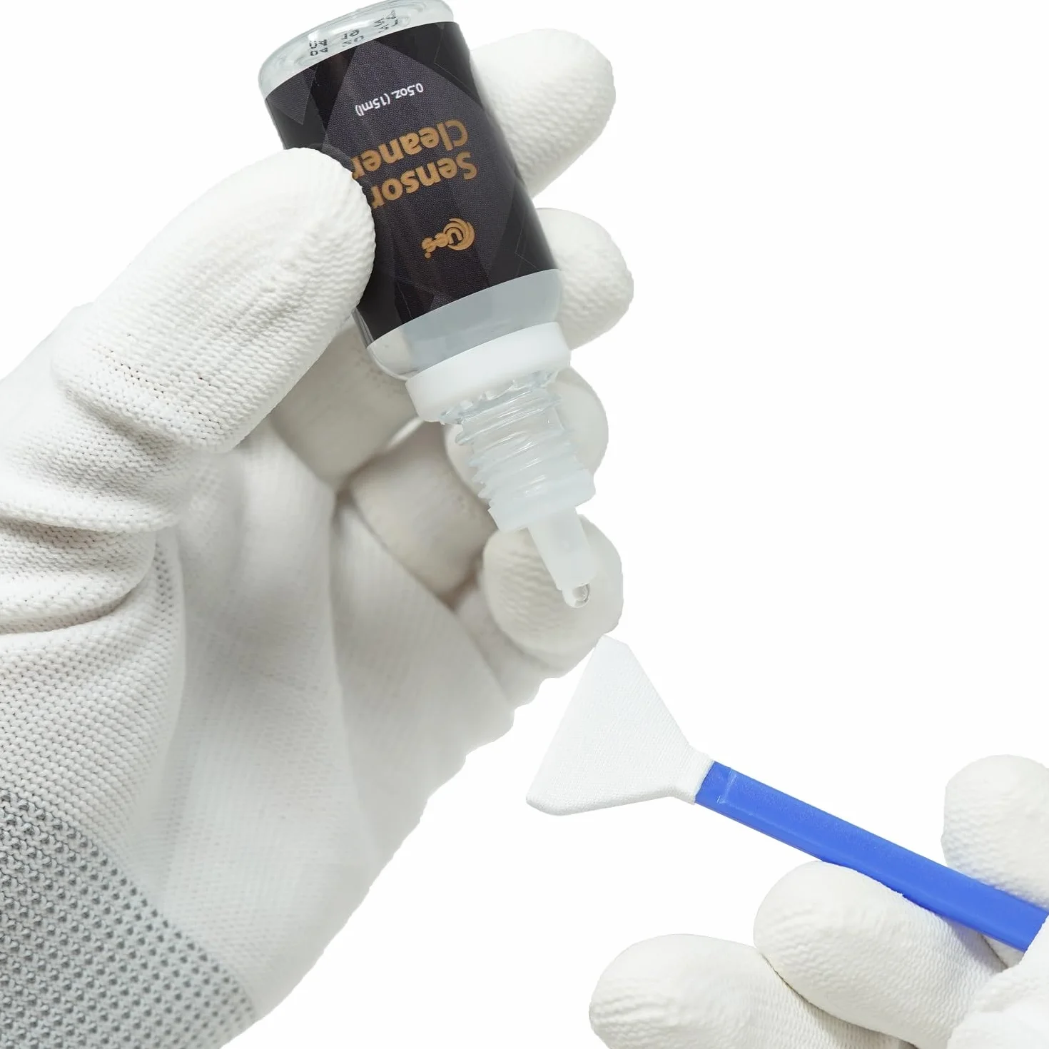 UES zestaw do czyszczenia matrycy pełnoklatkowej, 14 × 24 mm + 15 ml | 14 patyczków 24 mm i 15 ml płynu do usuwania kurzu z matryc aparatów Canon, Sony i Nikon.