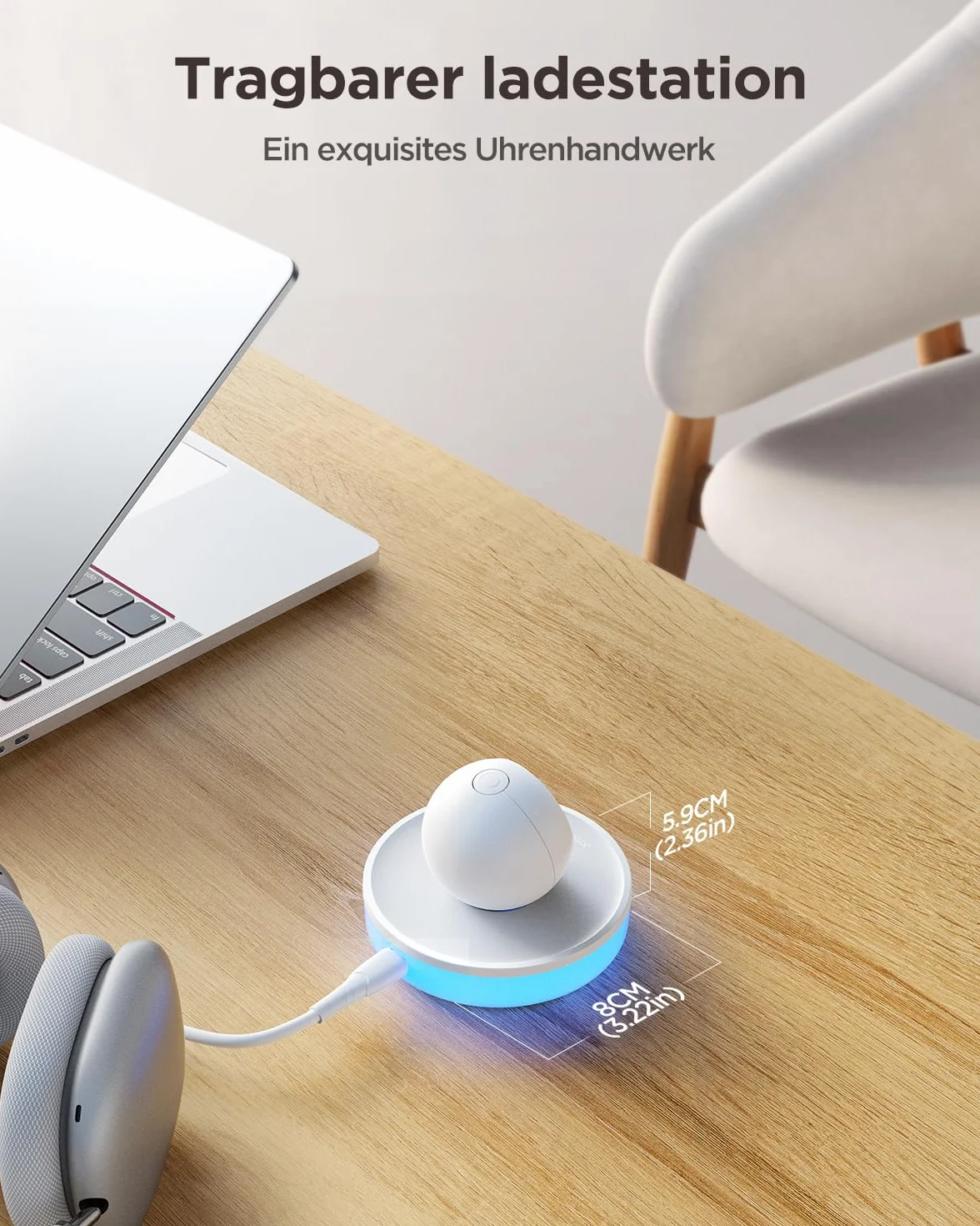 JOYROOM Bezprzewodowa stacja ładująca do Apple Watch, [światło RGB] szybka ładowarka do Apple Watch, magnetyczna ładowarka z kablem ładującym do iWatch Series 10/Ultra 2/9/8/7/6/5/3/2/SE