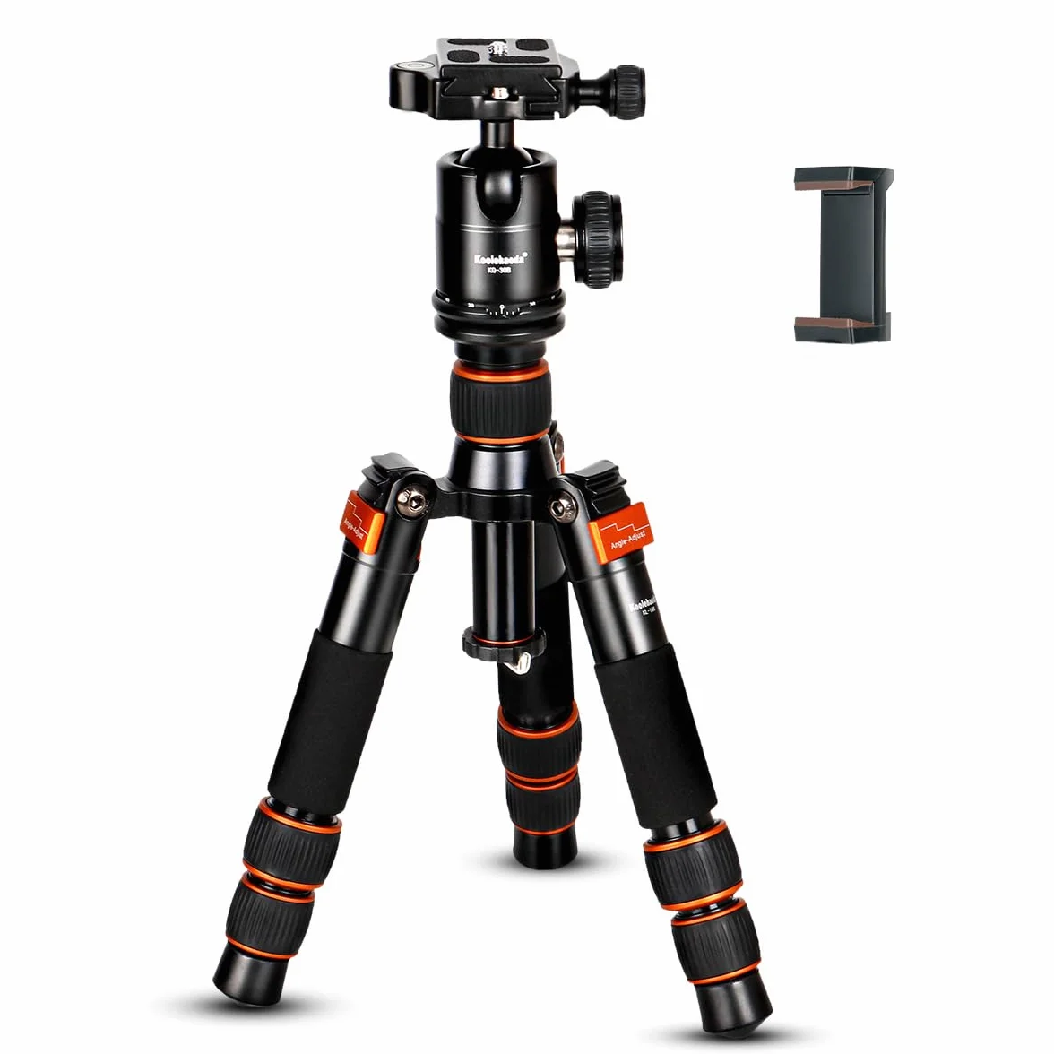 Koolehaoda Mini statyw do kamery podróżnej 55 cm z głowicą kulową 360°, aluminiowe kompaktowe statywy biurkowe do kamery DSLR, obciążenie do 10 kg