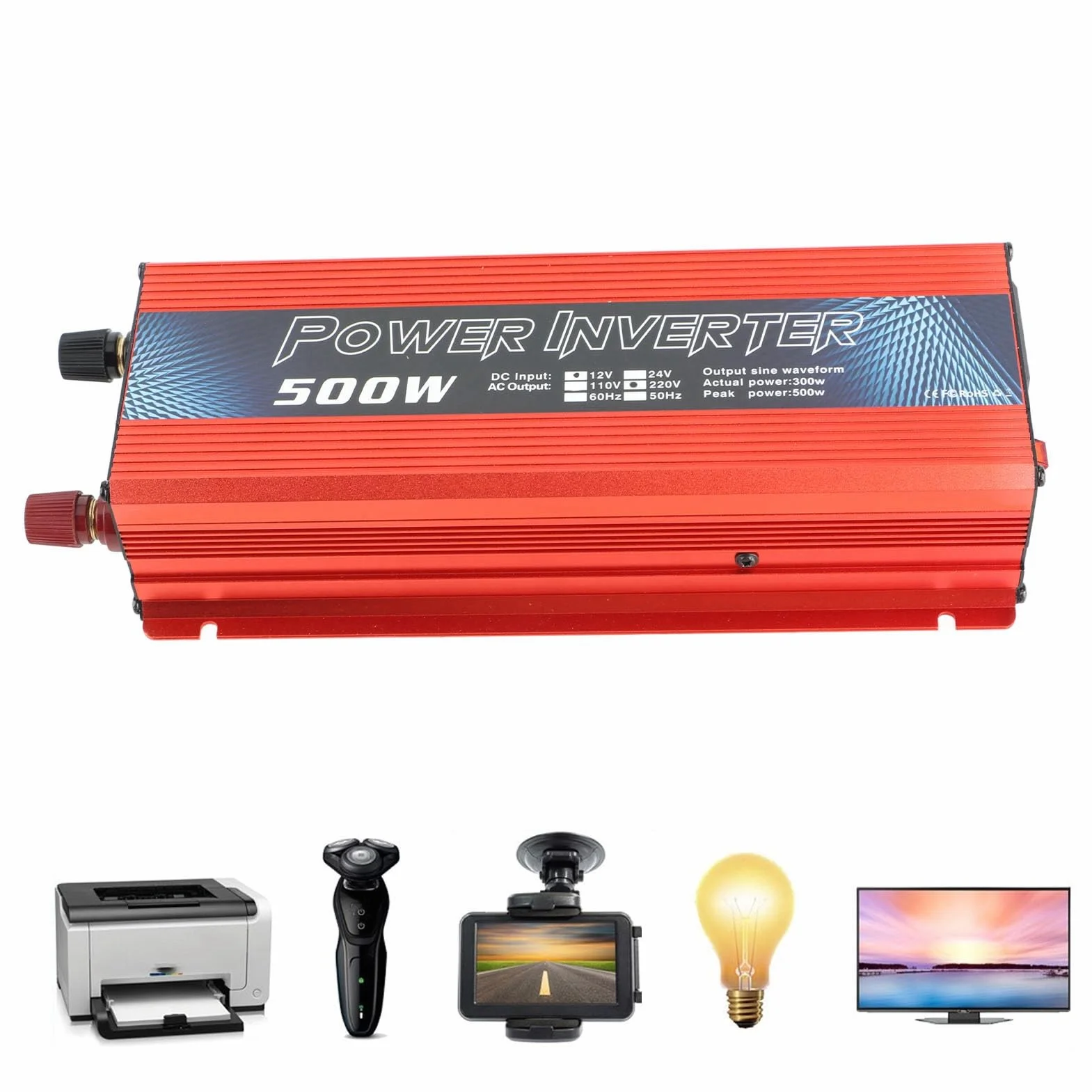 PZetWornik Zasilania Samochodowego, 3000W DC 12V Do AC Sine Faliness Converter, Gniazdo AC Port USB Ładowarka Samochodowa Z WenTylatorem ChłoząCym Do Samochodowego (220V)