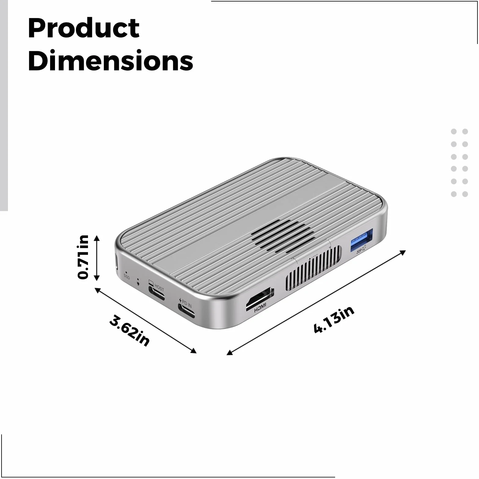 Obudowa dysku SSD M2 USB-C, adapter NVMe z obudową ze stopu aluminium, obudowa dysku twardego All-in-One, szybkość transferu 10 Gb/s, interfejs HDMI obsługujący 4K 60 Hz, kompatybilna z urządzeniami