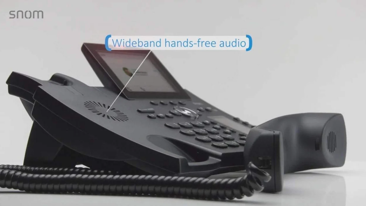 Snom Telefon biurkowy D385 IP, kolor + SmartScreen, 12 tożsamości SIP, przełącznik hakowy z czujnikiem, Bluetooth, USB, 48 kluczy samoopisujących (12 fizycznych), czarny, 0004340