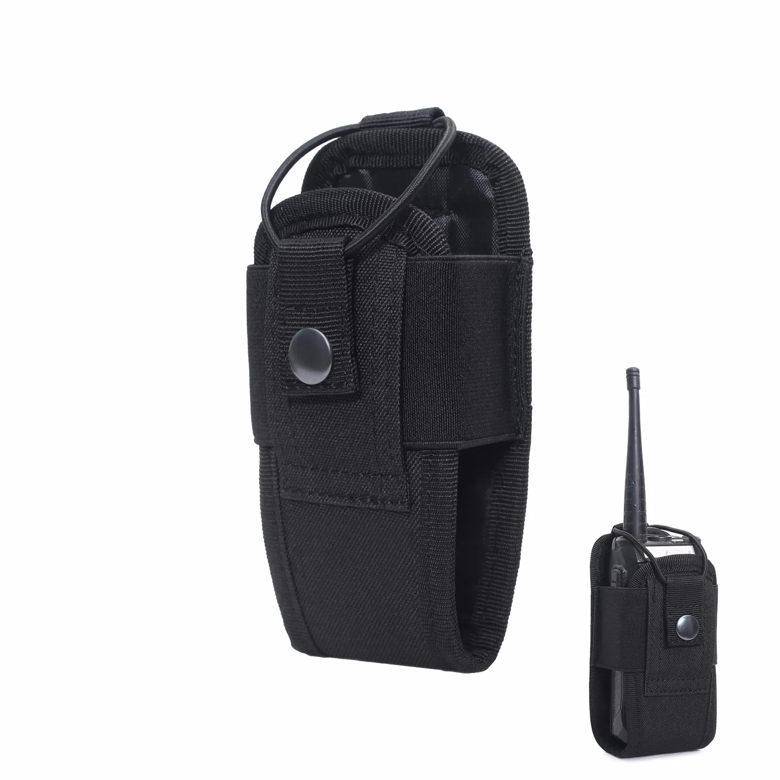 Helweet Torba na Walkie Talkie, radio, telefon, małe urządzenia, czarna, 15 x 6,5 x 5 cm, zestaw głośnomówiący, przenośny, wodoszczelny, poliester, aktywności na świeżym powietrzu