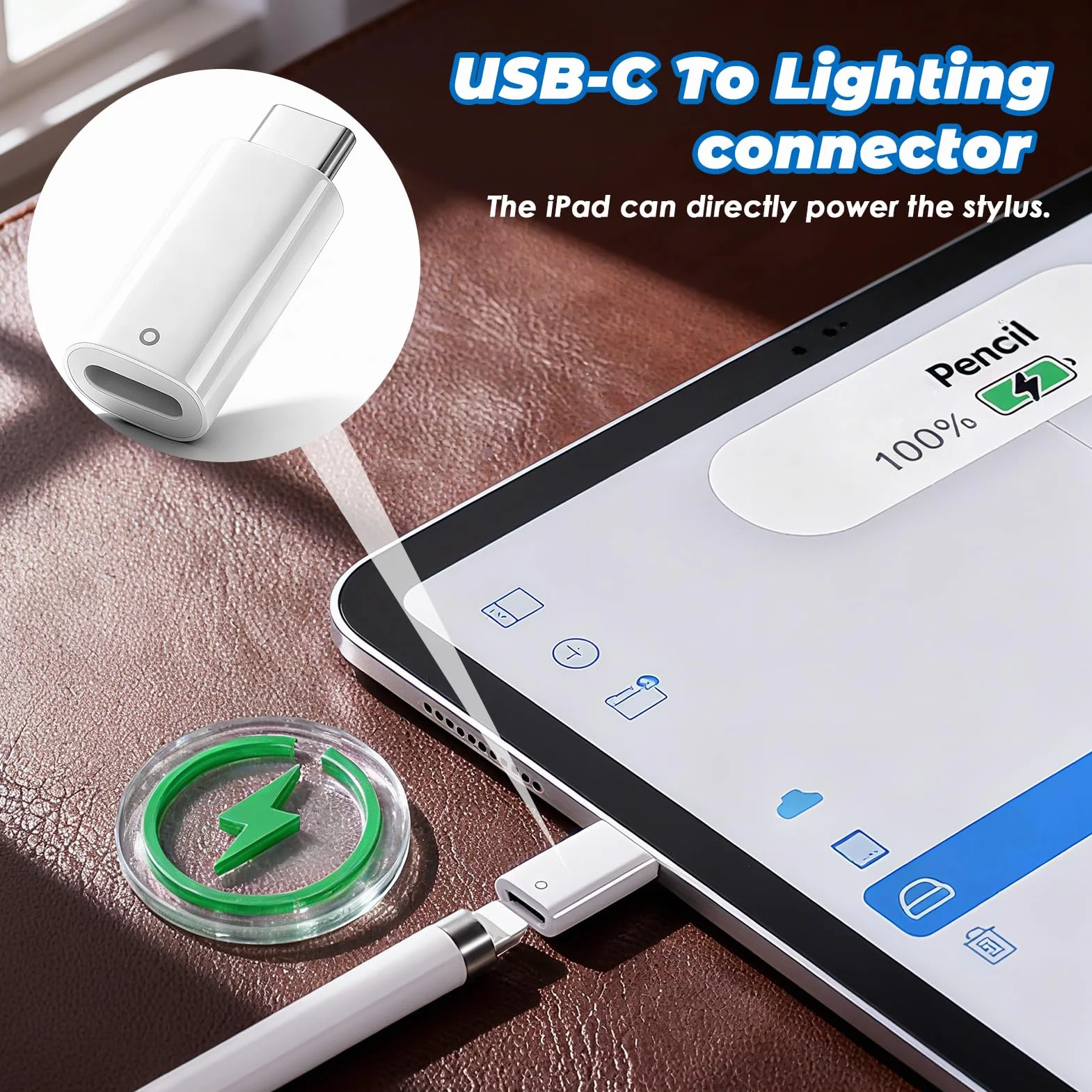 Adapter ładowania USB C na ołówek do ładowania kompatybilny z Apple Pencil 1. generacji