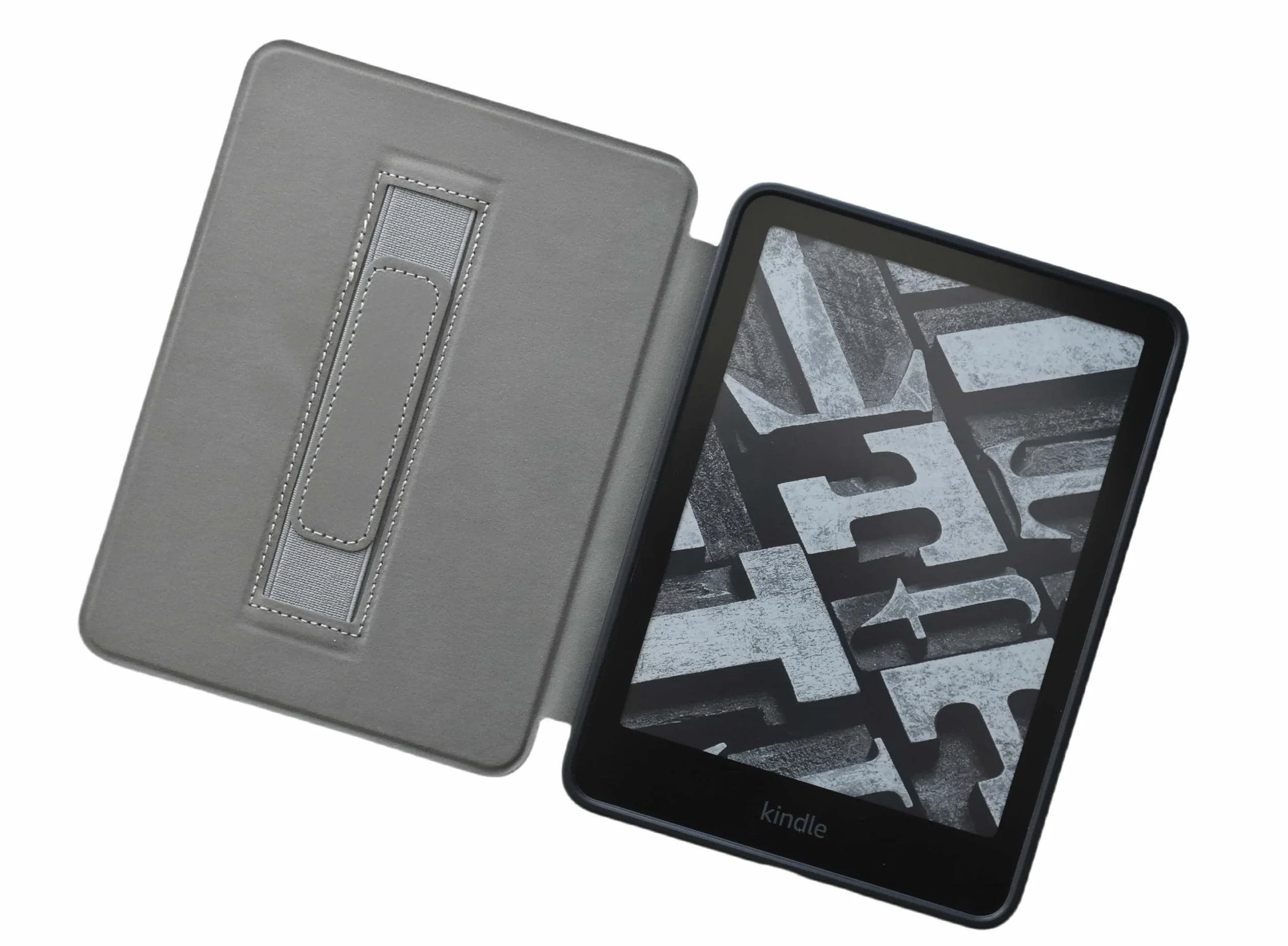 Etui na Kindle 15.2 cm (wersja 11. generacji 2024/2022), prezenty dla miłośników książek, lekka skóra PU, składany, ochronny pokrowiec z TPU z automatycznym budzeniem/uśpieniem, pasek na rękę