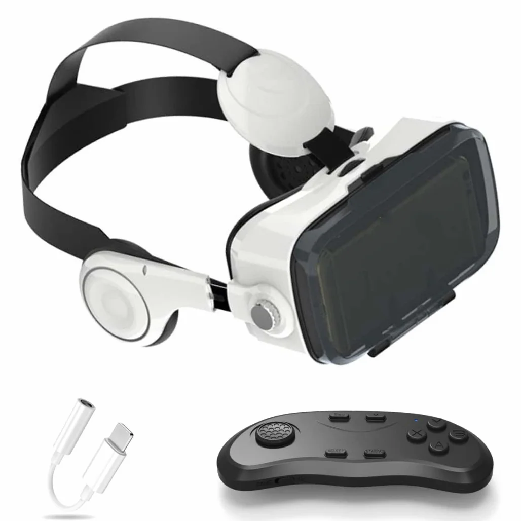 Okulary 3D, Virtual Reality, zestaw słuchawkowy, ochrona oczu, okulary VR do filmów 3D i gier, kontroler Bluetooth do iPhone 13 Pro Max/13 Pro/13/12/11, do Samsung Galaxy S21, Huawei, X. iaomi-Seria nie