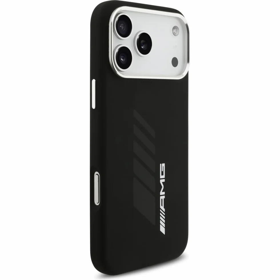 CG MOBILE AMG silikonowe etui w dużych rozmiarach romby, kompatybilne z MagSafe do iPhone 17 Pro Max (czarne)