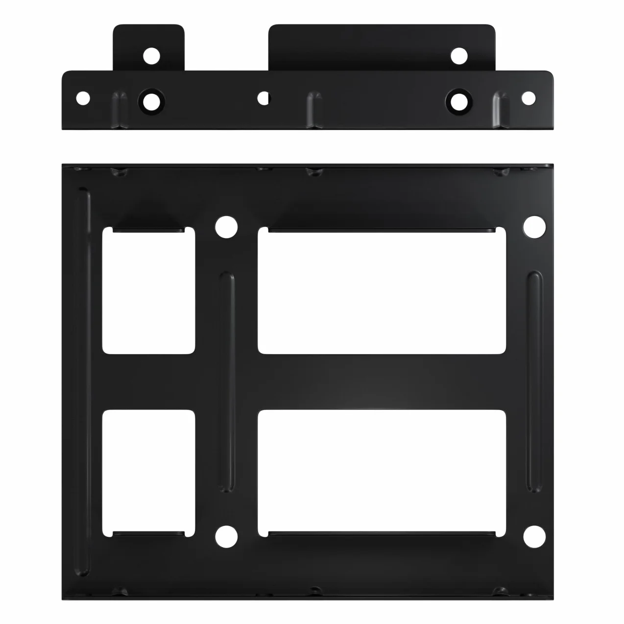 deleyCON Rama Montażowa Set dla 2 Dysków Twardych 2,5" SSD na Adapter 3,5" Zdejmowany Uchwyt na Ramę ze Śrubami 2 Kabel SATA 2 Zasilacze i Śrubokręt