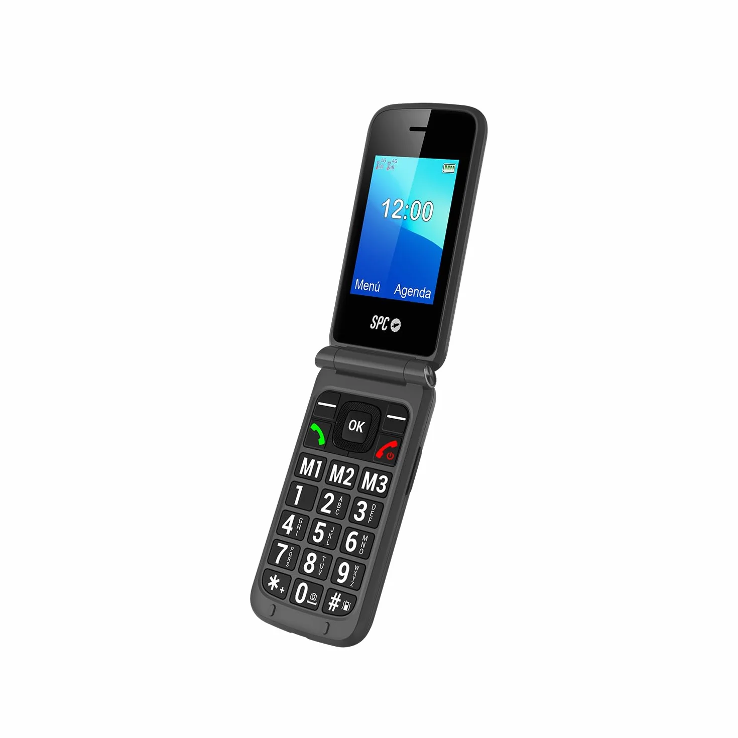 SPC Stella 3 – 4G telefon komórkowy dla seniorów z klapką | menu i duże przyciski | przycisk połączenia alarmowego, zdalna konfiguracja, kompatybilny z aparatami słuchowymi i głośnością 103 dB |