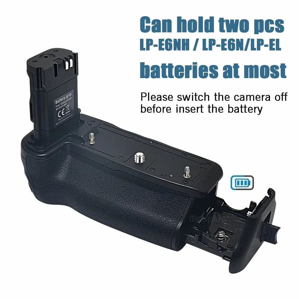 Uchwyt baterii Mco-Bg-R10 Pro kompatybilny z Canon Eos R5/R6/R5C/R6 MARK II - zamiennik dla BG-R10 zawiera zdalne zwalnianie migawki z częstotliwością radiową 2,4 GHz
