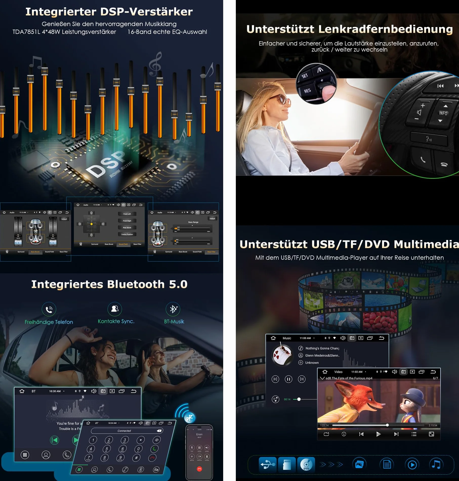 Erisin 8-rdzeniowy 8-calowy Android 14 nawigacja samochodowa stereo GPS dla Mercedes Benz klasa C/CLC W203 G klasa W463 wsparcie CarPlay Android Auto Bluetooth WiFi DSP TPMS FM Dab+ 4 GB RAM+64 GB ROM