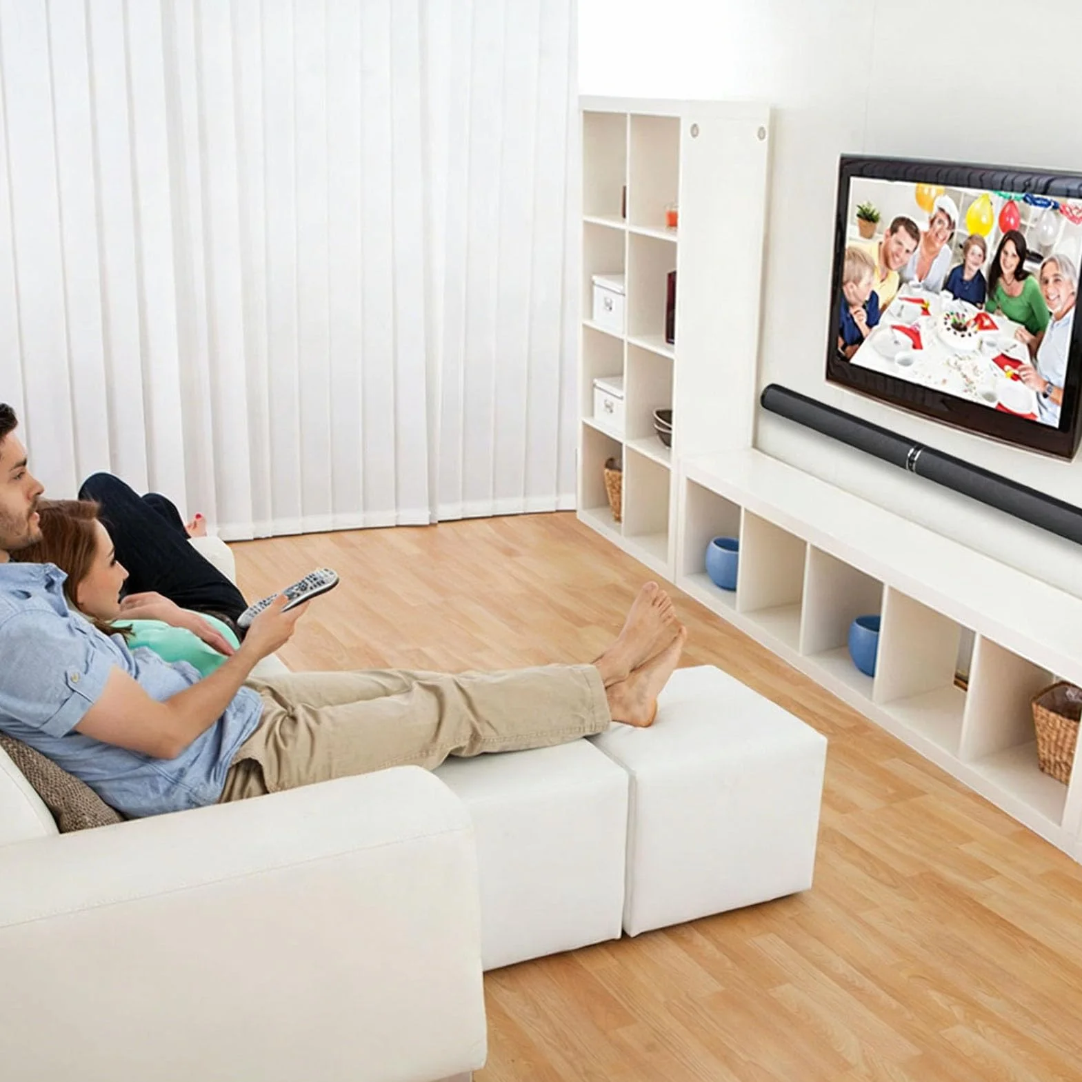 Tangxi Głośnik Telewizora, Głośnik Stereofoniczny Dźwięk Przestrzenny Bluetooth 3D o Mocy 100 W, 3 Tryby EQ Odłączany z Efektem Basowym 2 W 1 do Kina Domowego (wtyczka UE)
