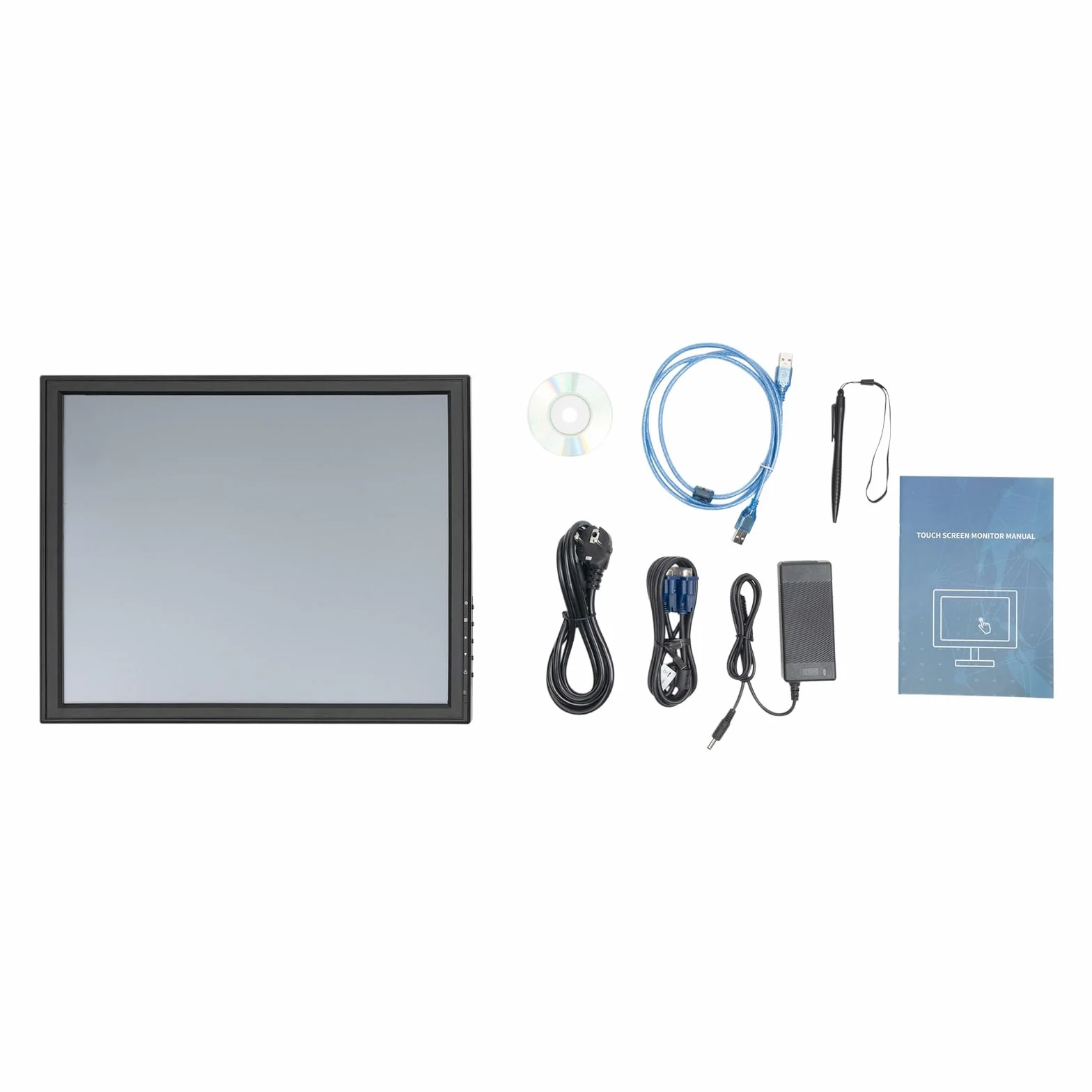 Przenośny monitor | monitor mobilny | ekran dotykowy | 17-calowy ekran dotykowy | rozdzielczość 1280 x 1024 | rezystancyjny 4-przewodowy | złącze USB/VGA | do POS/kasy/gastronomii | w zestawie rysik i