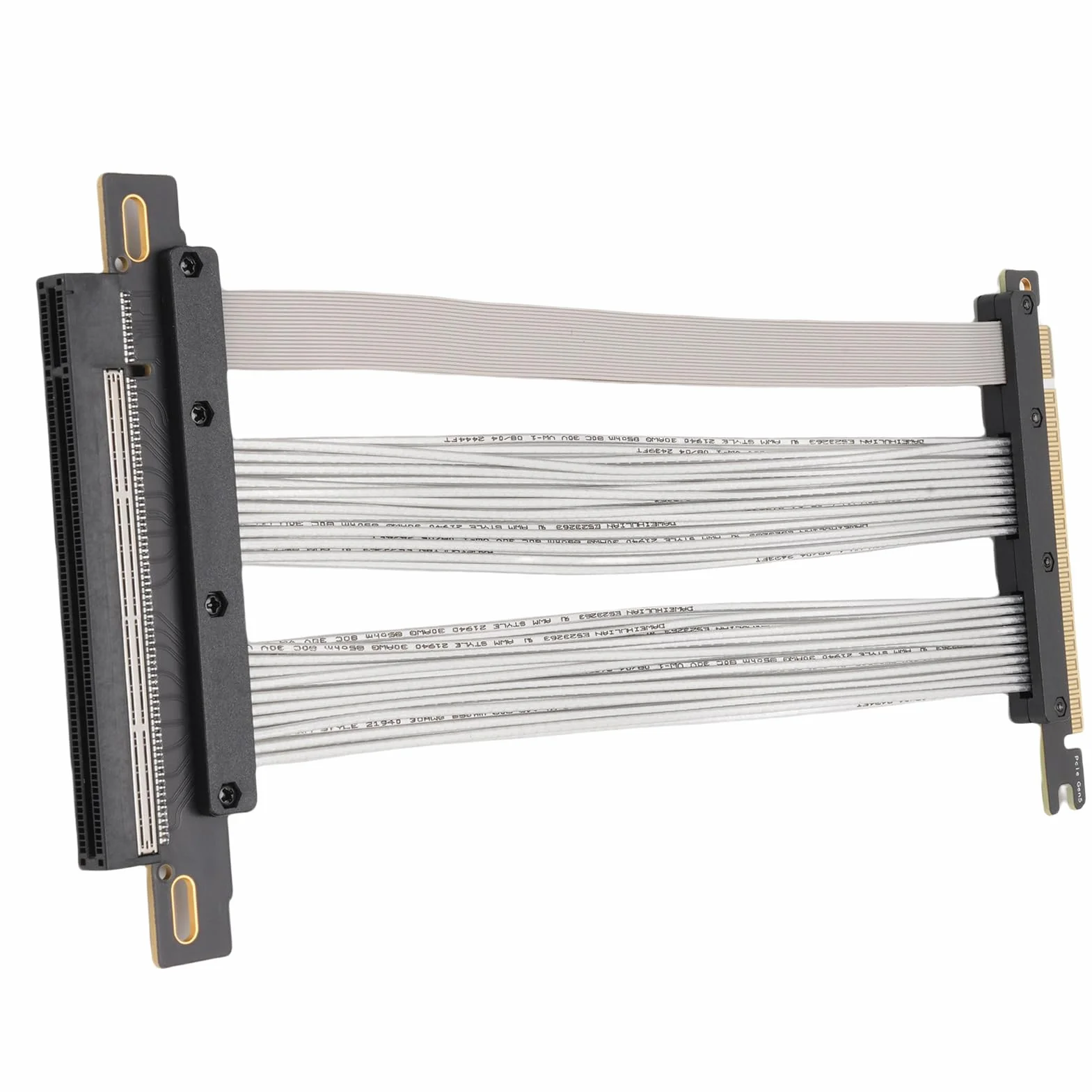 GOWENIC PCIE 5.0 16x Kabel Pionowy Wysoka wydajność dla Przedłużenia Karty Graficznej na Komputery PC i Serwerów ABS Silver 1 Sztuk (15 cm)