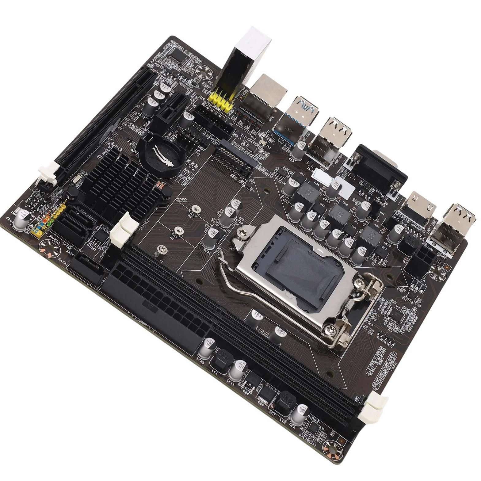 Komputerowa Płyta Główna B75M, Gamingowa Płyta Główna Micro ATX dla Corei7, I5, I3, LGA1155, SATA3.0x1, SATA2.0x3, PCI E8Xx1, Karta Sieciowa 100M, DDR3x2, VGA, HDMI, PCI E1Xx1