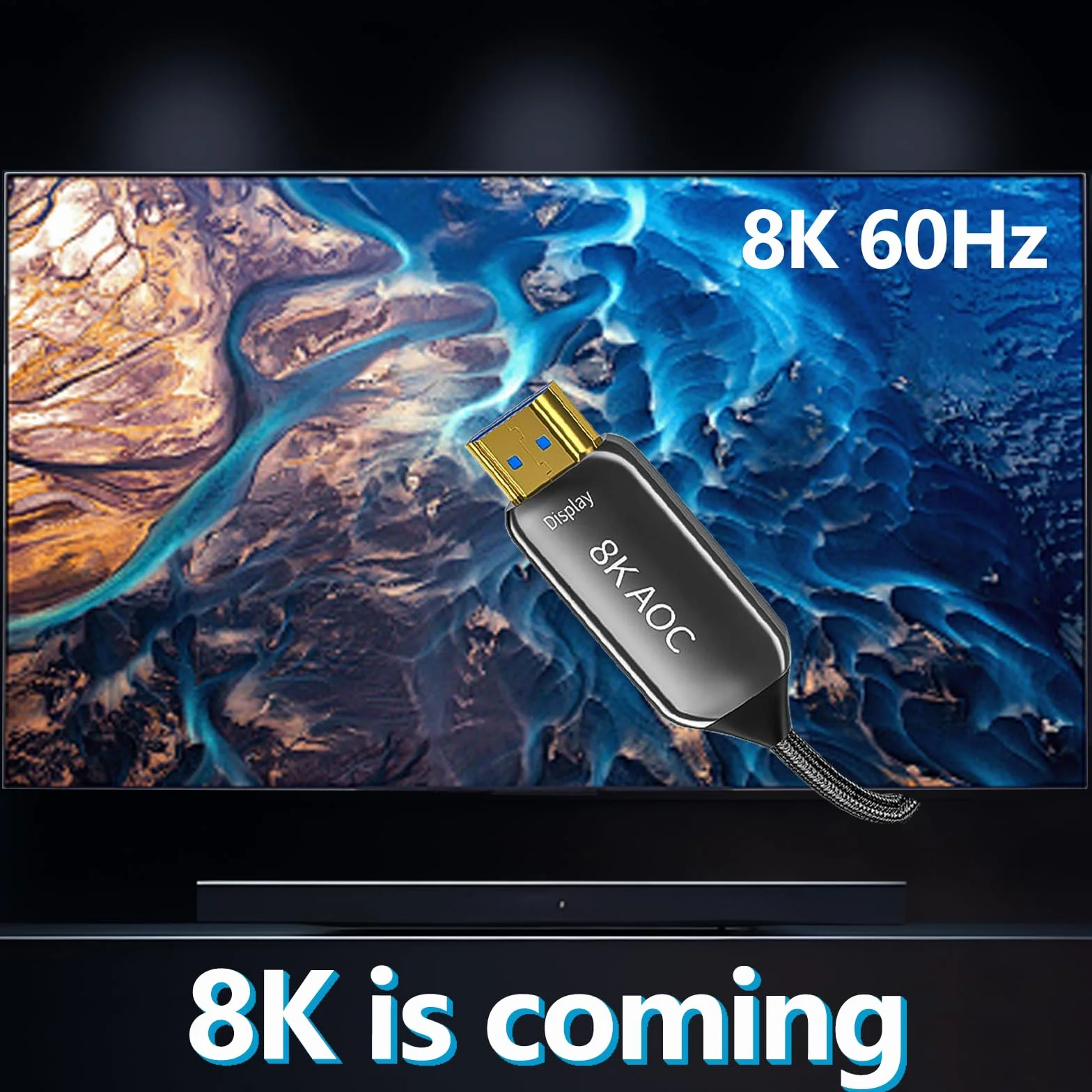 Kabel HDMI 2.1, 8K@60Hz 4K@120Hz Dynamic HDR 10, eARC, HDCP2.2, rozdzielczość 4:4: 4 7680x4320, 48Gbps włókno optyczne HDMI 2.1 do telewizora PS5/8K TV(20M/65FT)