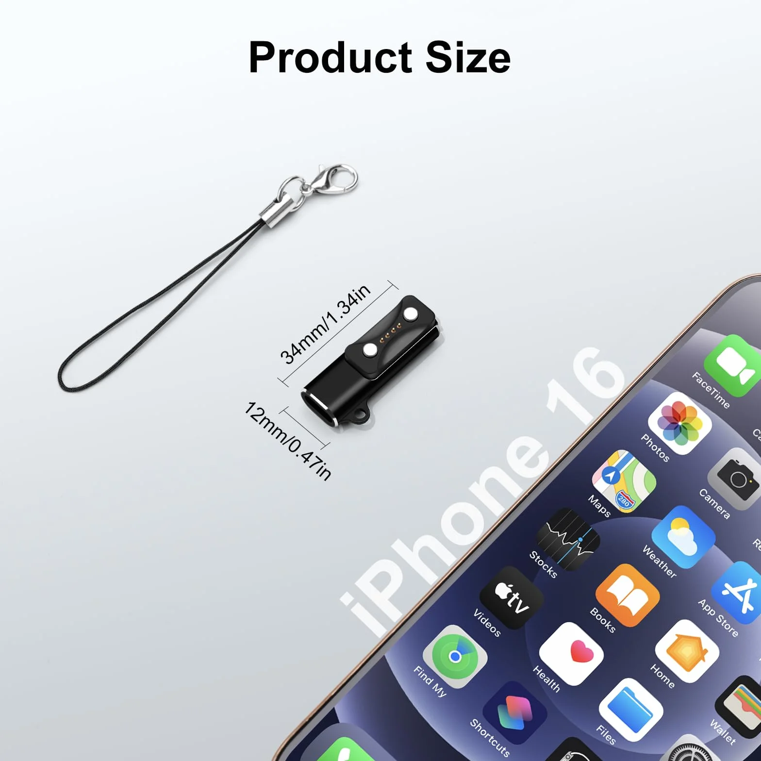 Adapter do ładowania Polar USB-C ze smyczem kompatybilny Vantage V3 Pacer Pro M3 Ignite 3 Grit X2 czarny