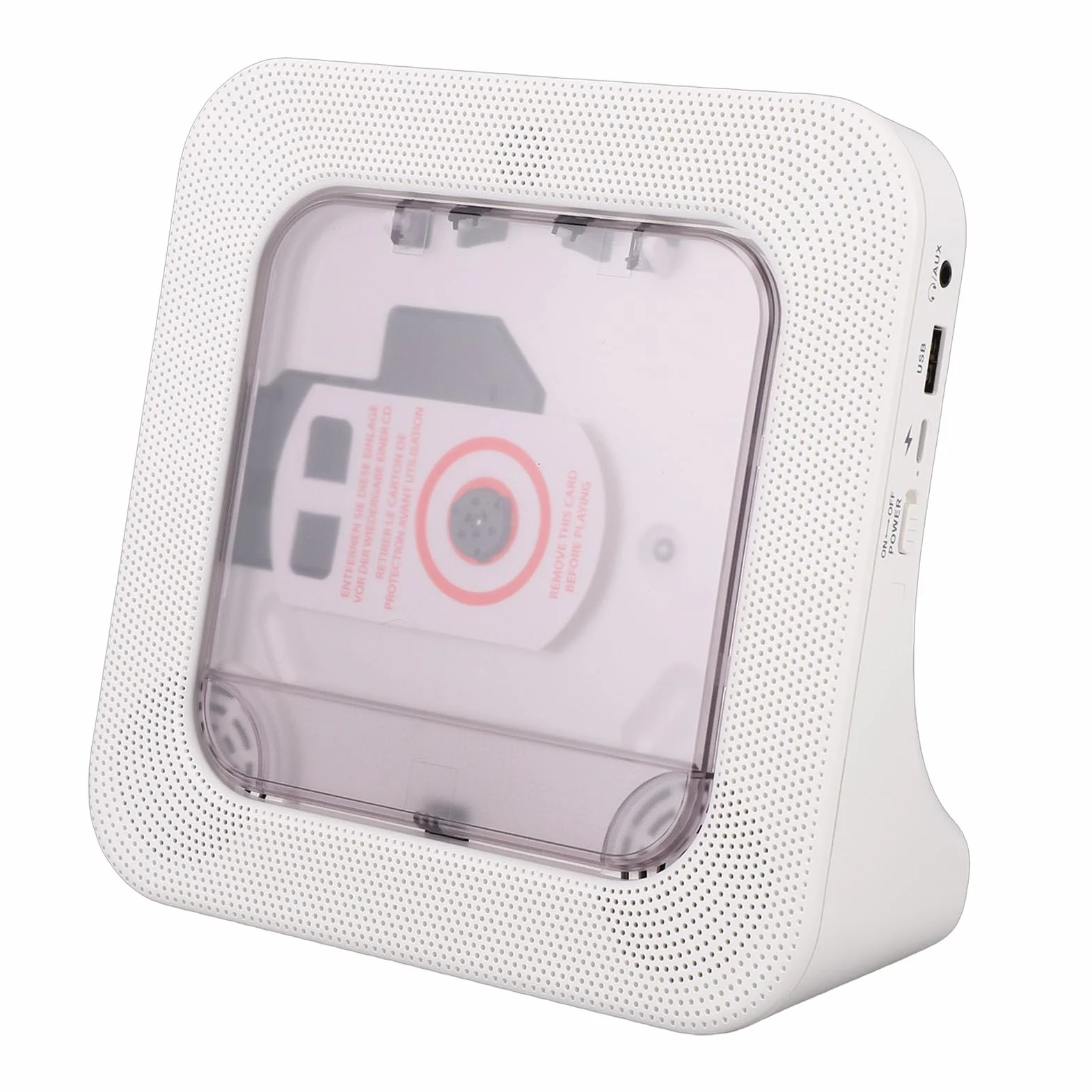 Asixxsix Przenośny Odtwarzacz CD, Stacjonarny Odtwarzacz CD 5.3 z Głośnikiem HiFi 2, Wyświetlacz LED Pilot Zdalnego Sterowania Osłona Przeciwpyłowa USB MP3 WMA R RW do Domowych