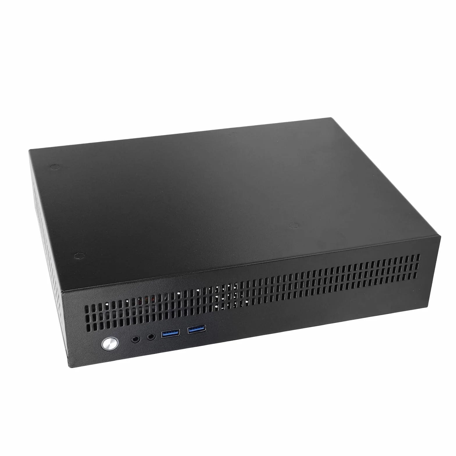 Generic Obudowa Komputera ITX Profesjonalna, Kompaktowa Obudowa z Pełnej Płyty Stalowej na Akcesoria do Komputerów Stacjonarnych, Doskonałe Odprowadzanie Ciepła, Porty USB 3.0 i Obsługa Dysków SSD