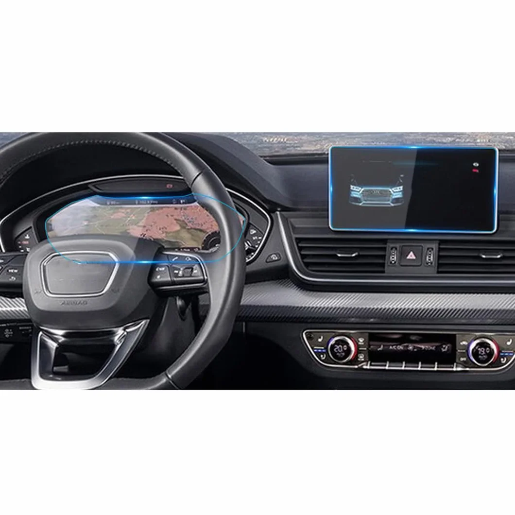 Folia Ochronna dla Audi Q5L 2018-2020, ekran ze szkła hartowanego i panel wskaźników samochodowych oraz nawigacji 8,3"