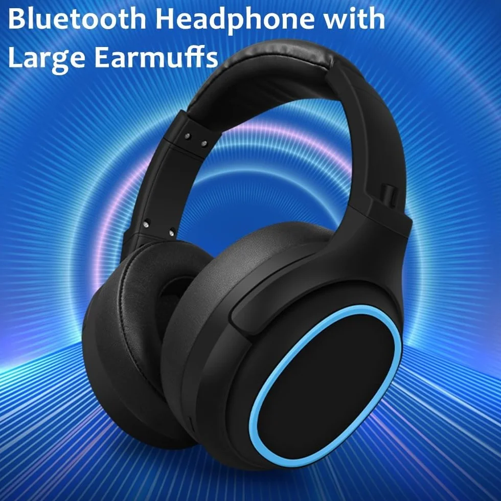 DYRBF bezprzewodowe słuchawki nauszne Bluetooth, składane słuchawki z mikrofonem, przetworniki 40 mm, głęboki bas, redukcja szumów, obsługa kart TF, zestaw słuchawkowy do gier, treningu, biura